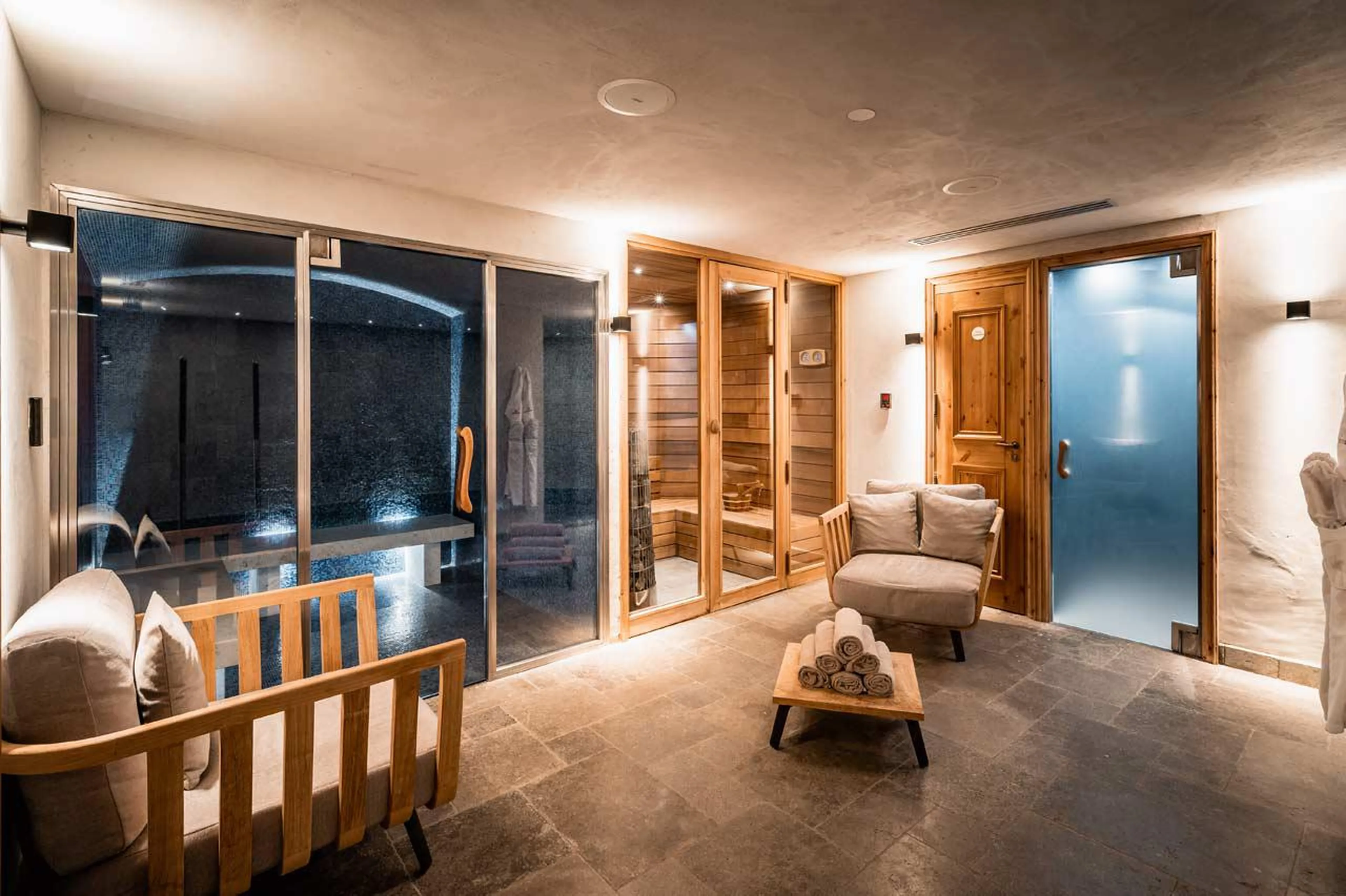 Sauna, steam room and massage cabin in Chalet Ambre in Val d’ Isere