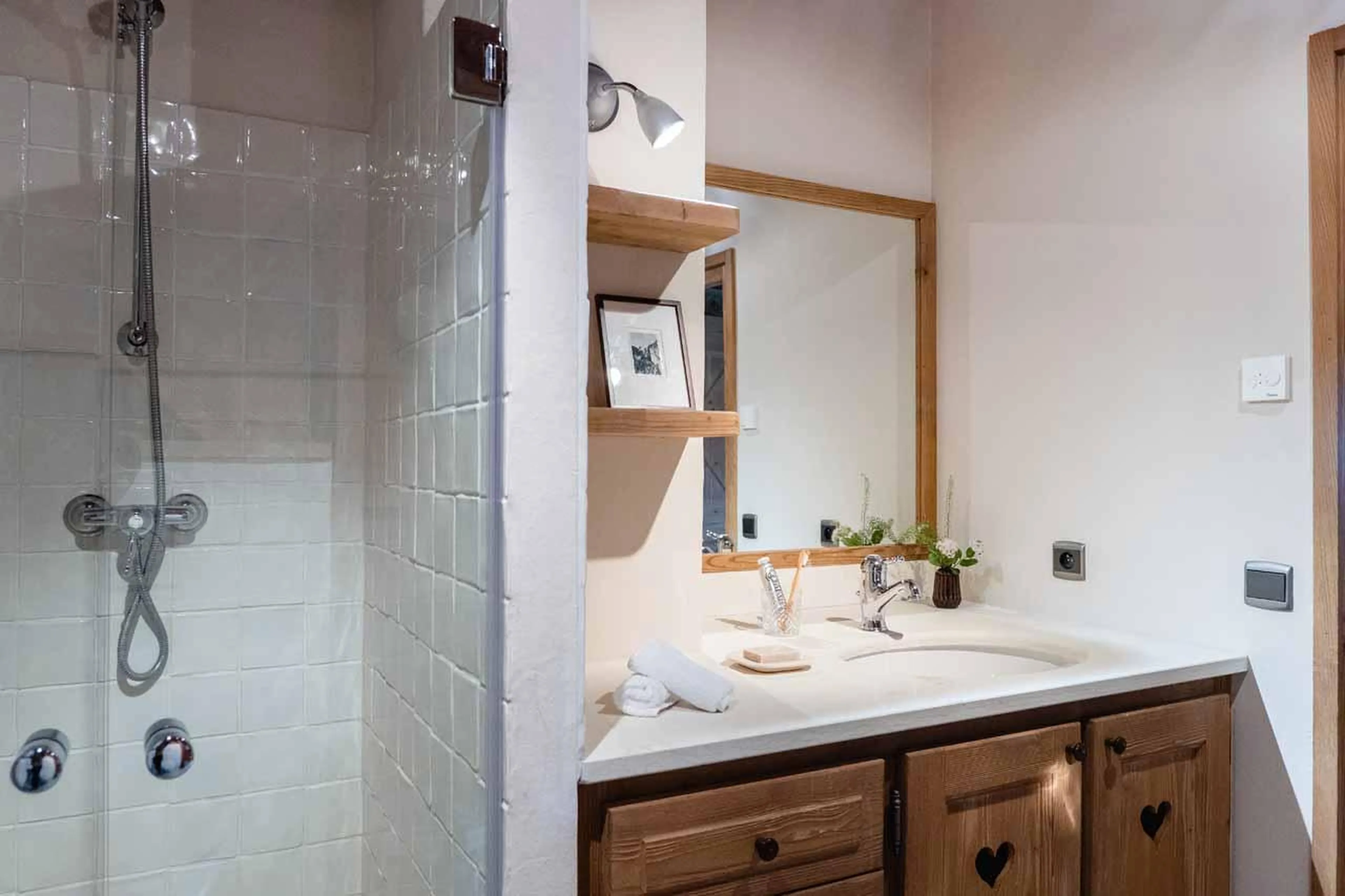 Basin in en-suite in Chalet Ambroise, Megeve