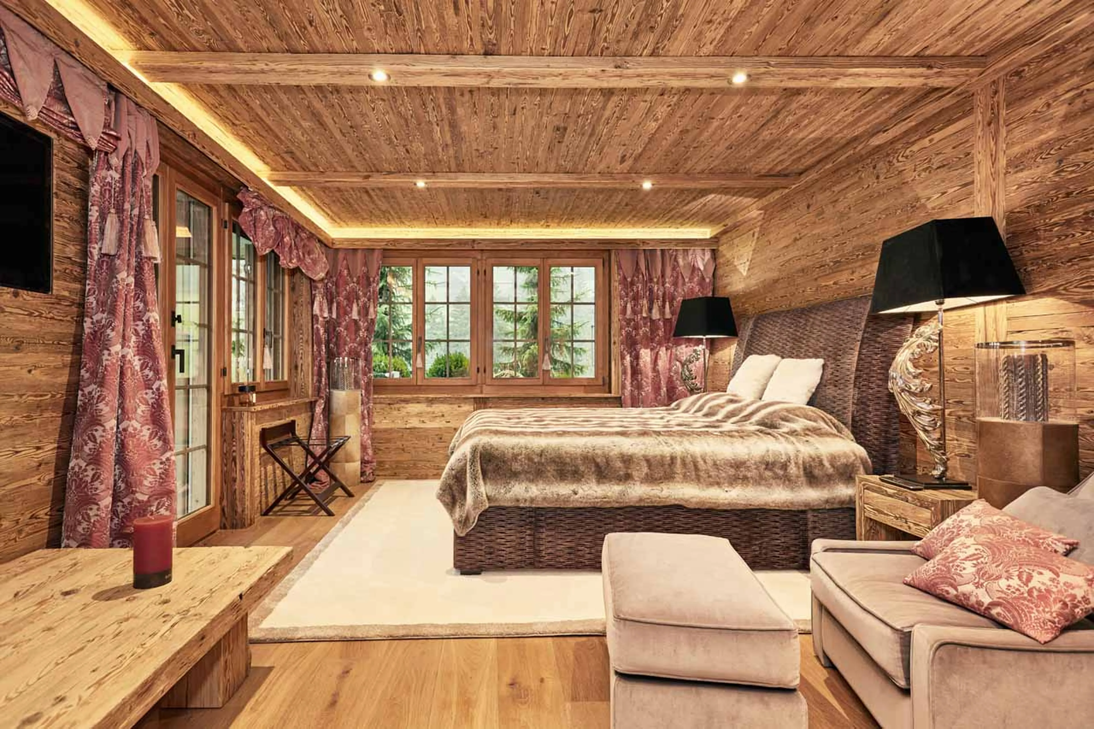 Bedroom two at Chalet Amorica in Gstaad