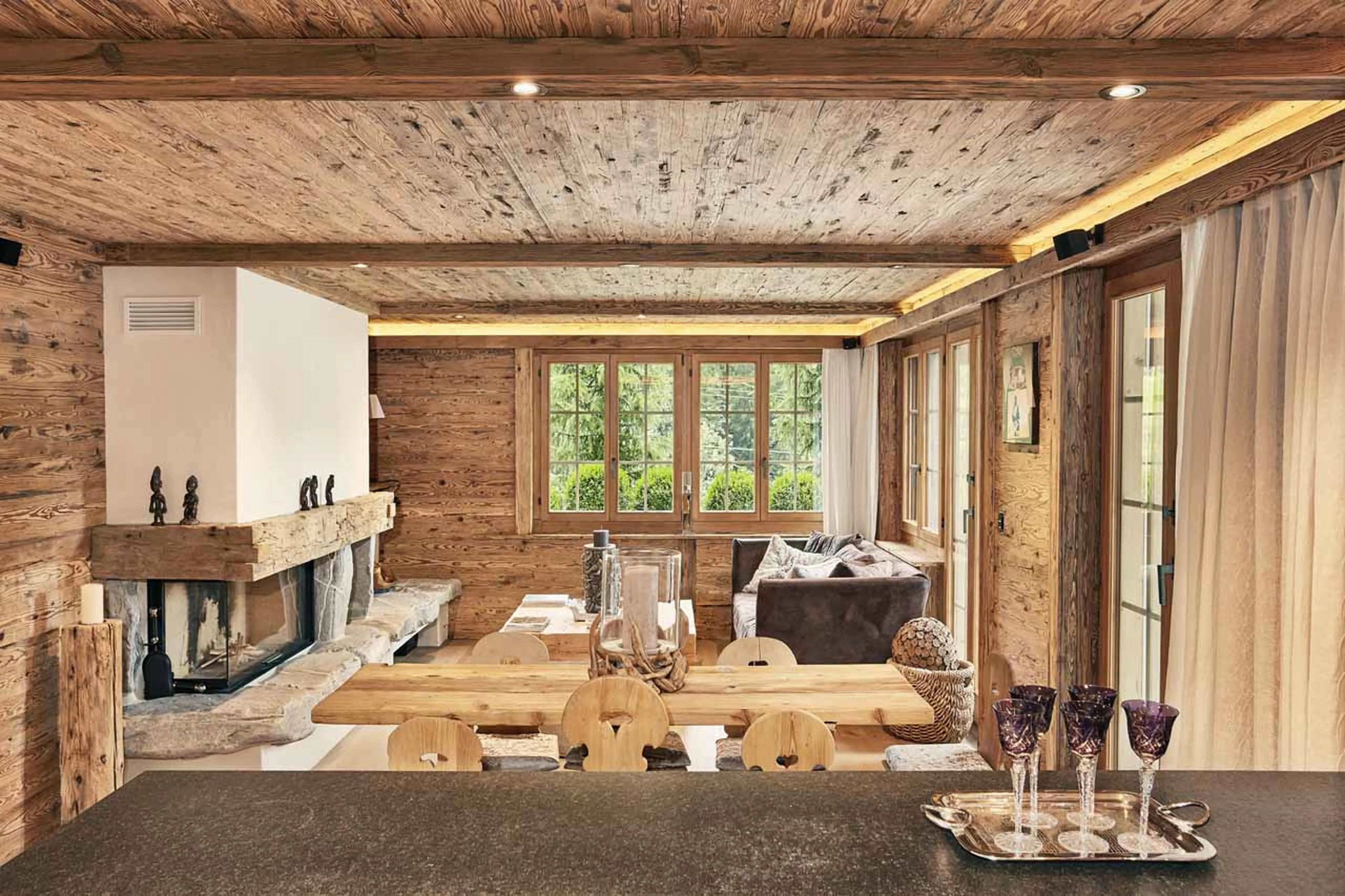 Kitchen at Chalet Amorica in Gstaad
