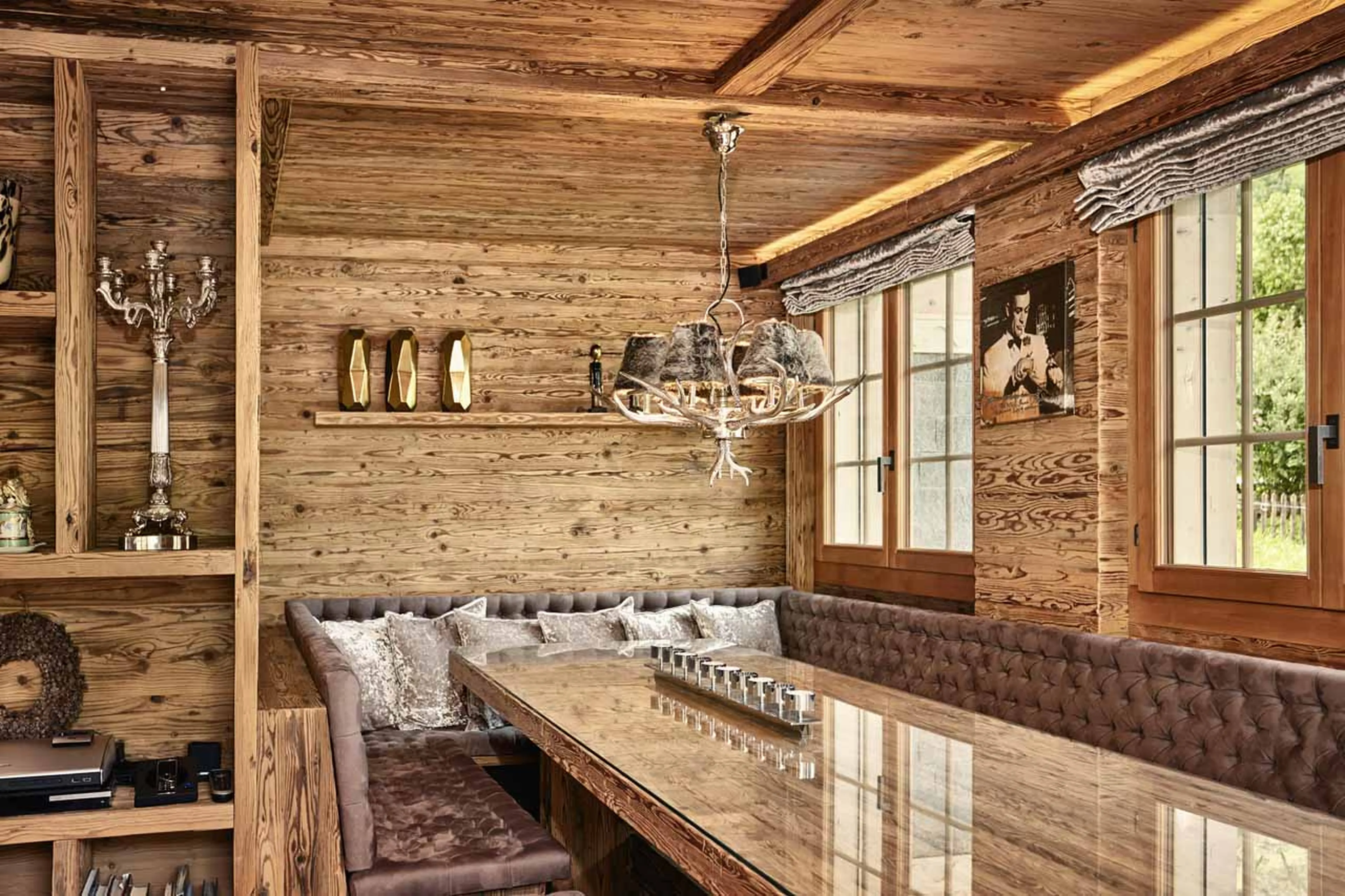 Dining table at Chalet Amorica in Gstaad