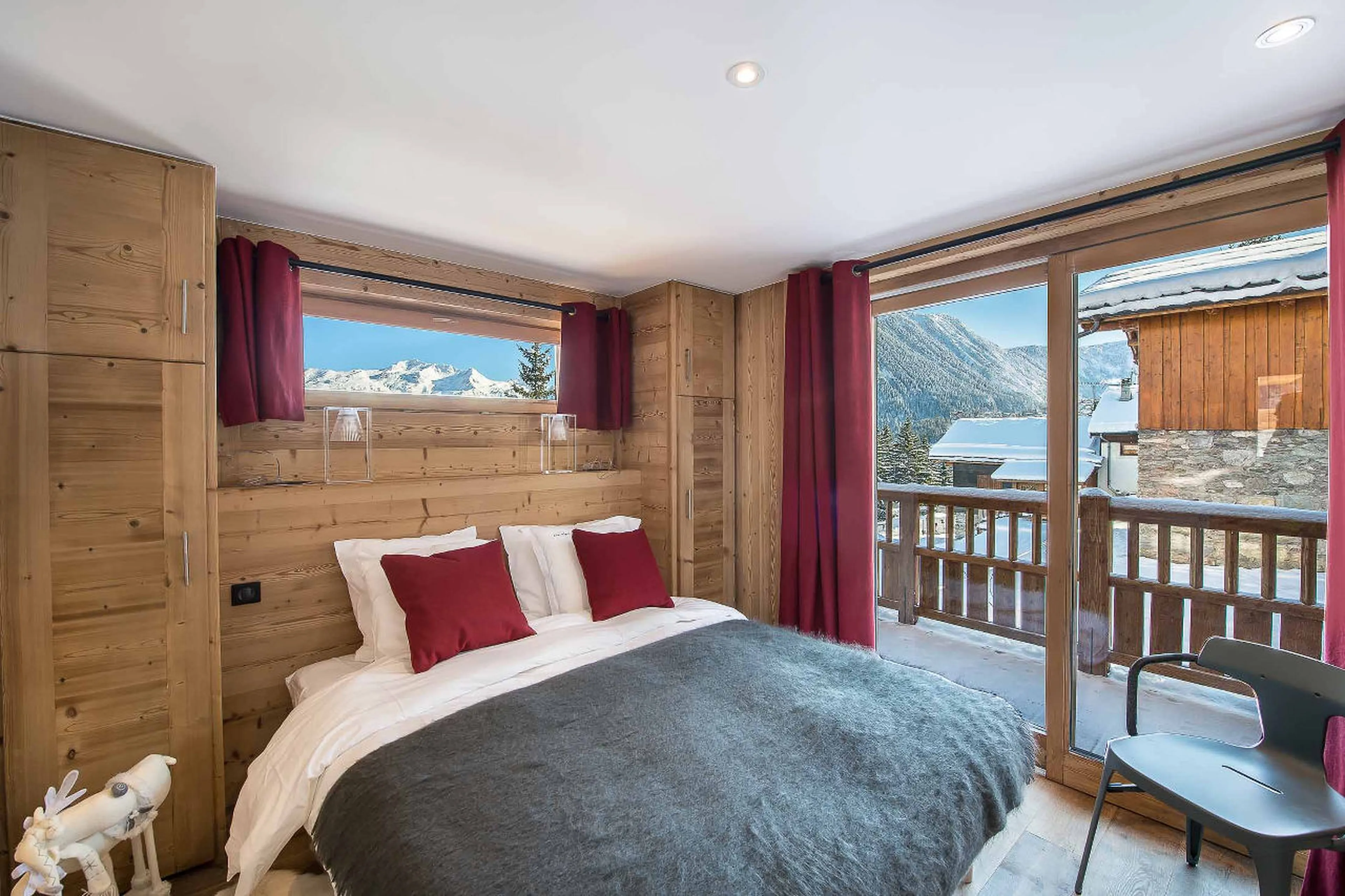 Bedroom two at Chalet Ancolies in Courchevel 1550