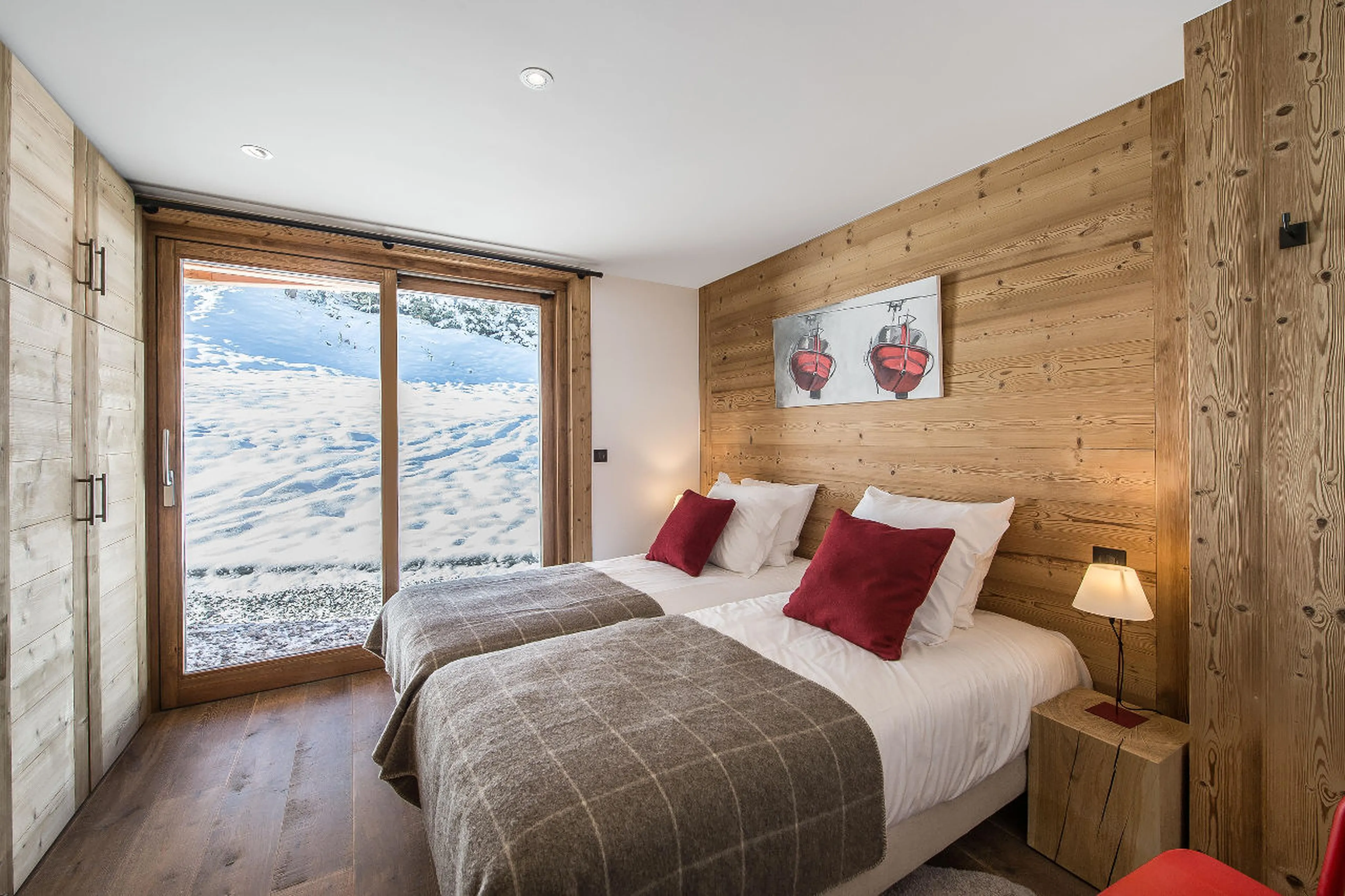 Bedroom four at Chalet Ancolies in Courchevel 1550