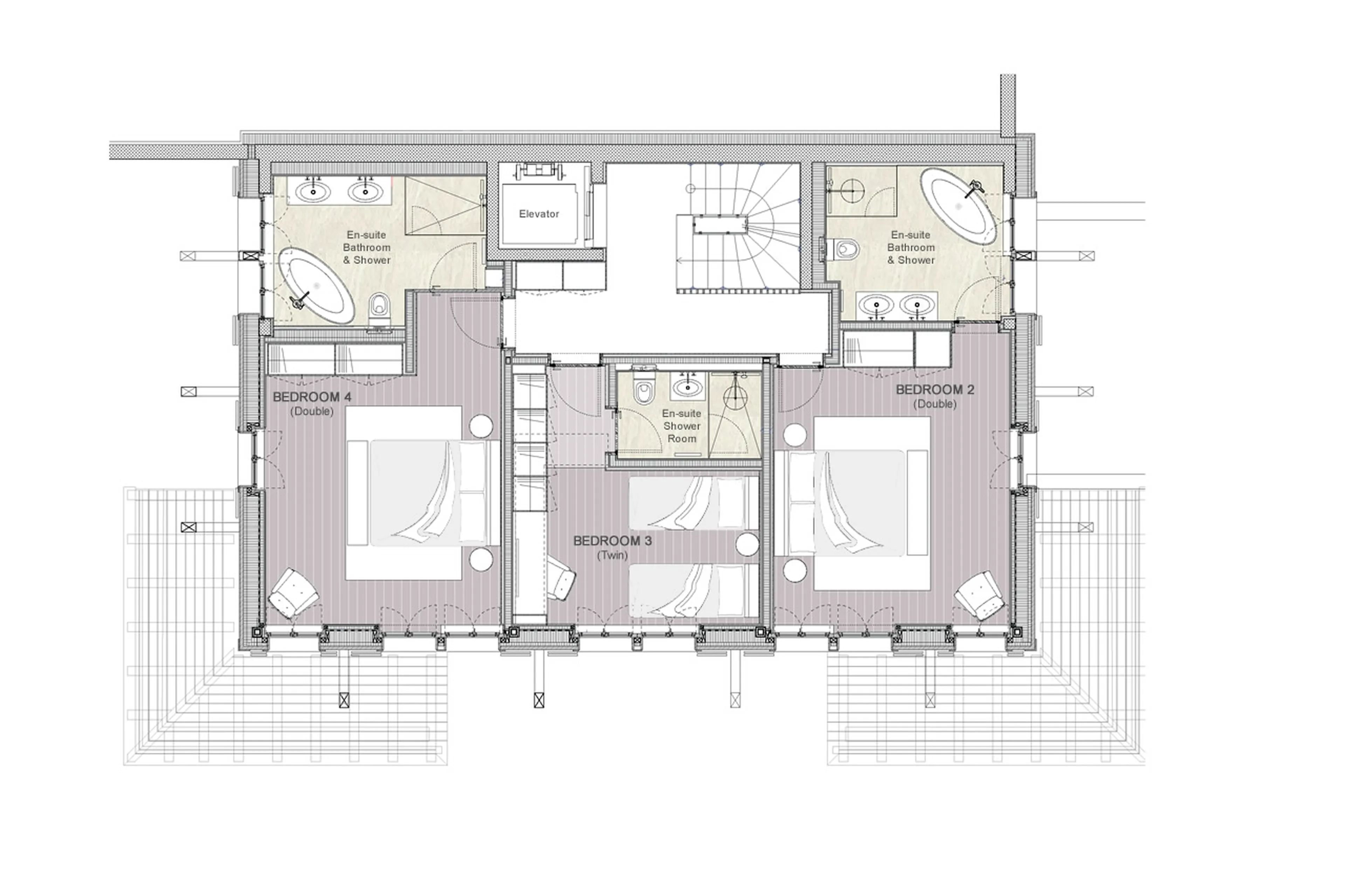 Level 0 floor plan of Chalet Andra in Grindelwald