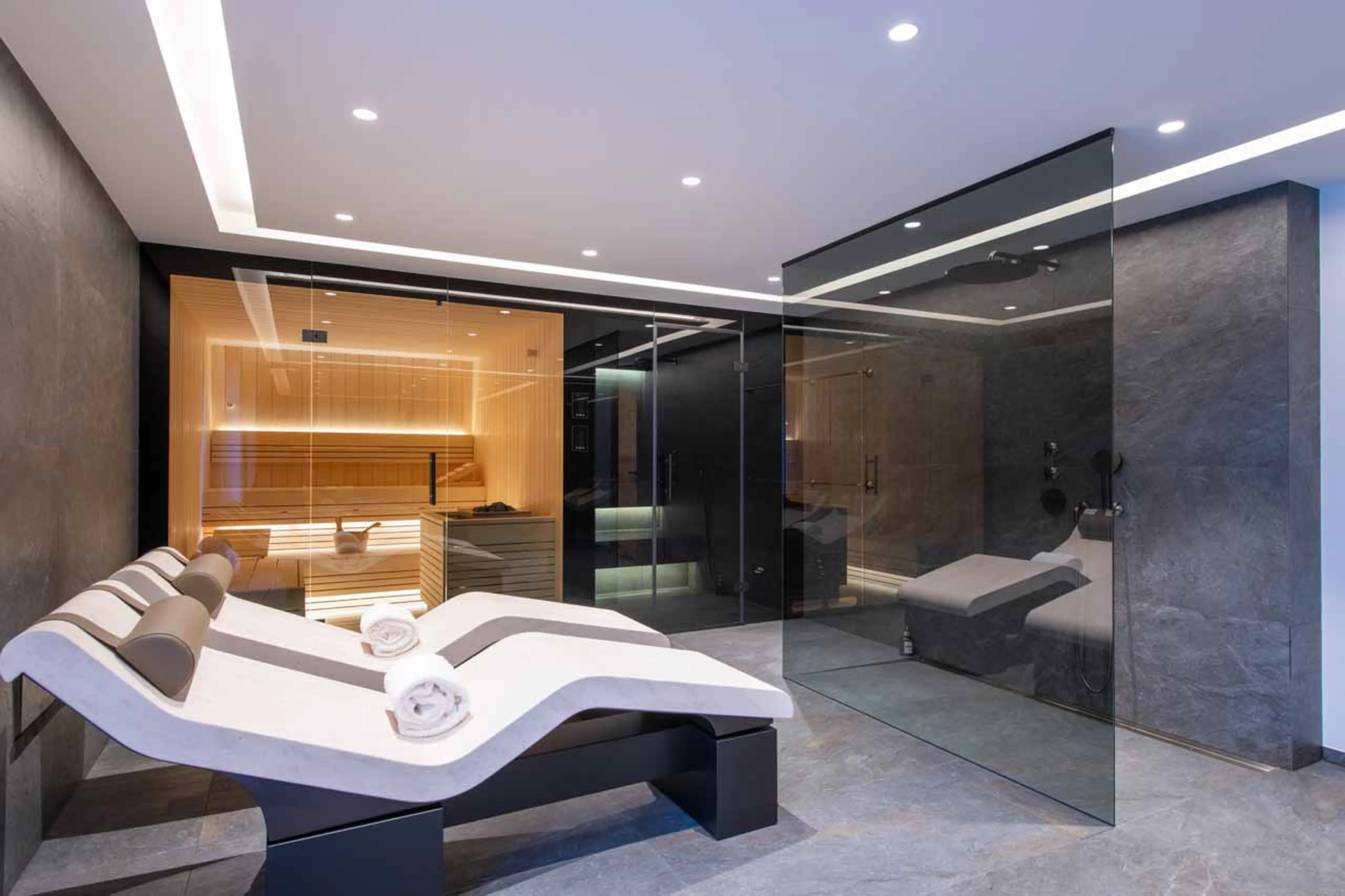 Spa relaxation area at Chalet Andra in Grindelwald