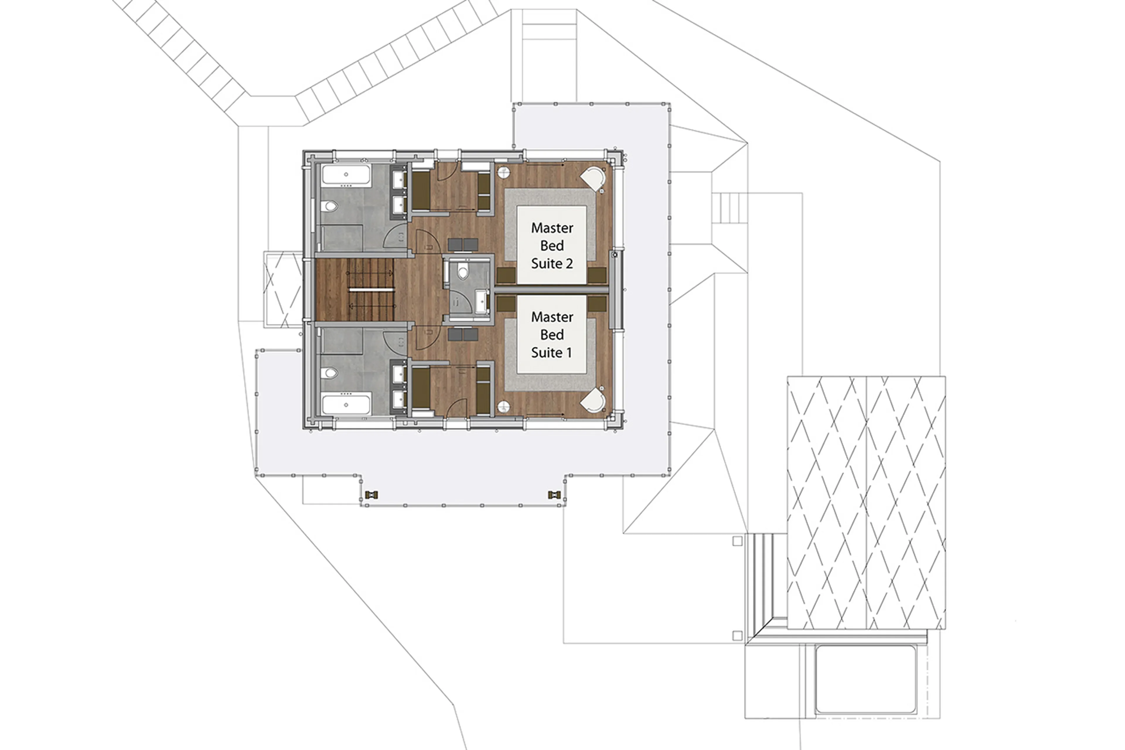 Level 1 floor plan of Chalet Annapurna in Saas Fee