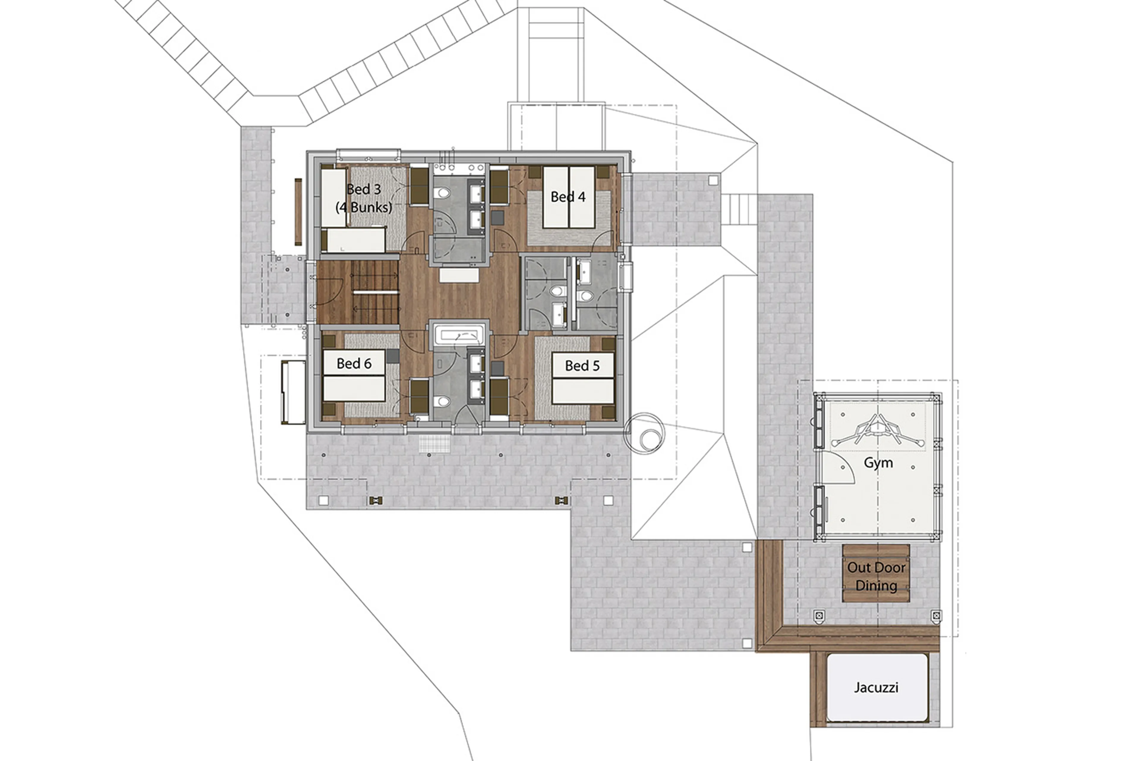 Level 0 floor plan of Chalet Annapurna in Saas Fee
