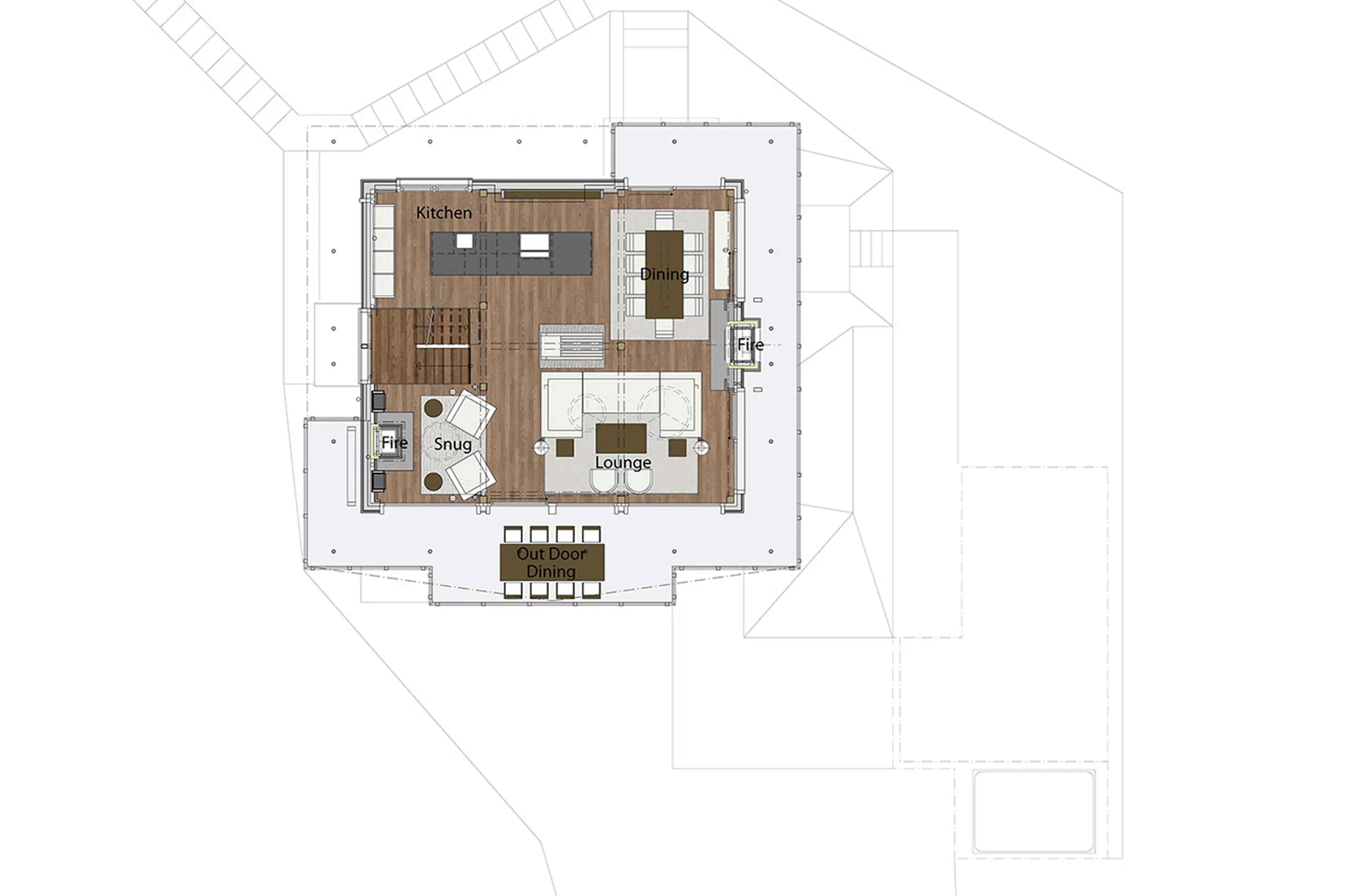 Level 2 floor plan of Chalet Annapurna in Saas Fee