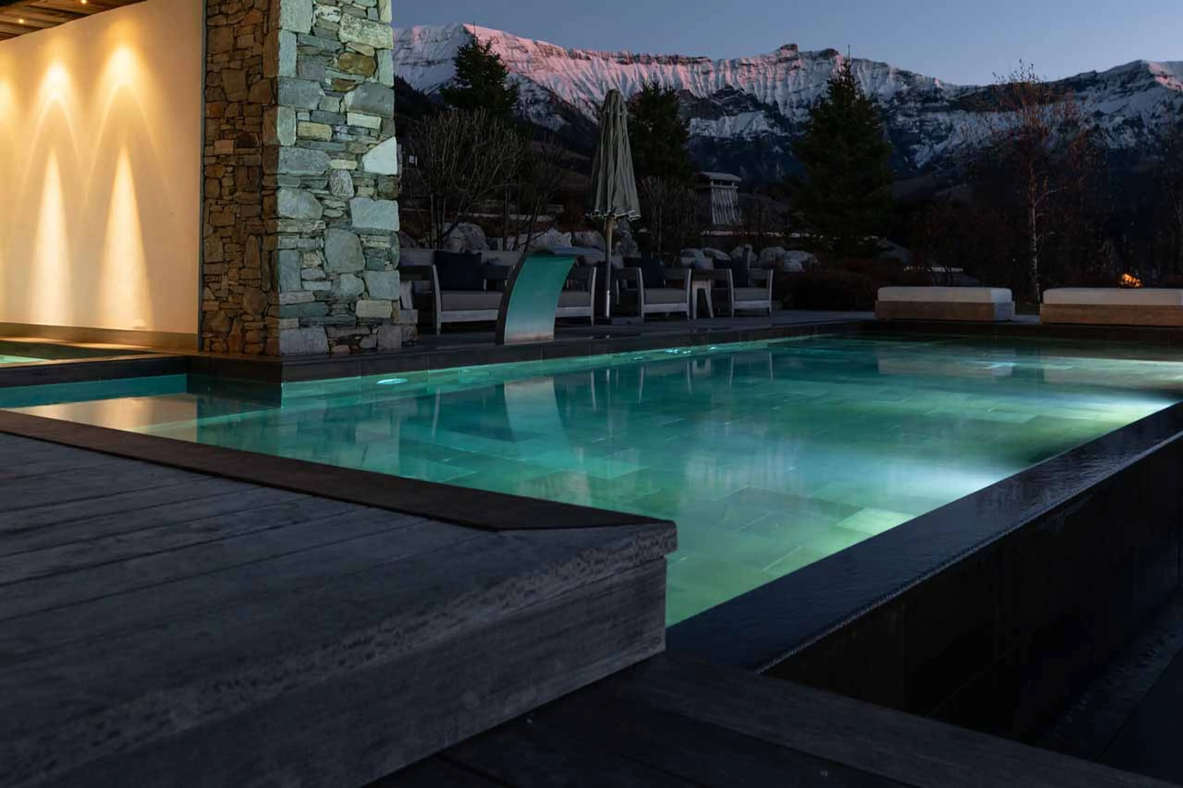 Indoor/outdoor pool at Chalet Apicius in Megeve