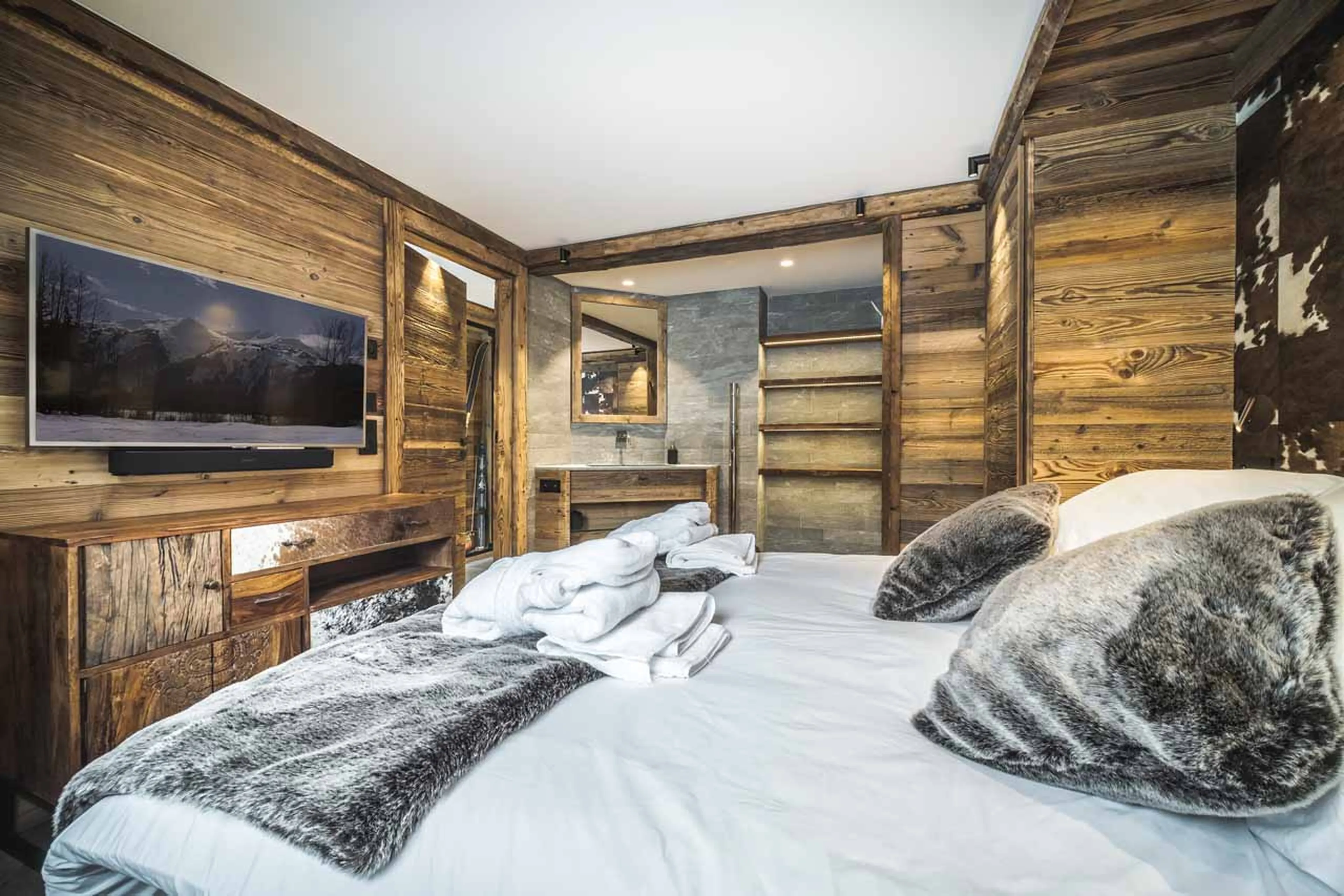 Bedroom five at Chalet Arolla in Tignes
