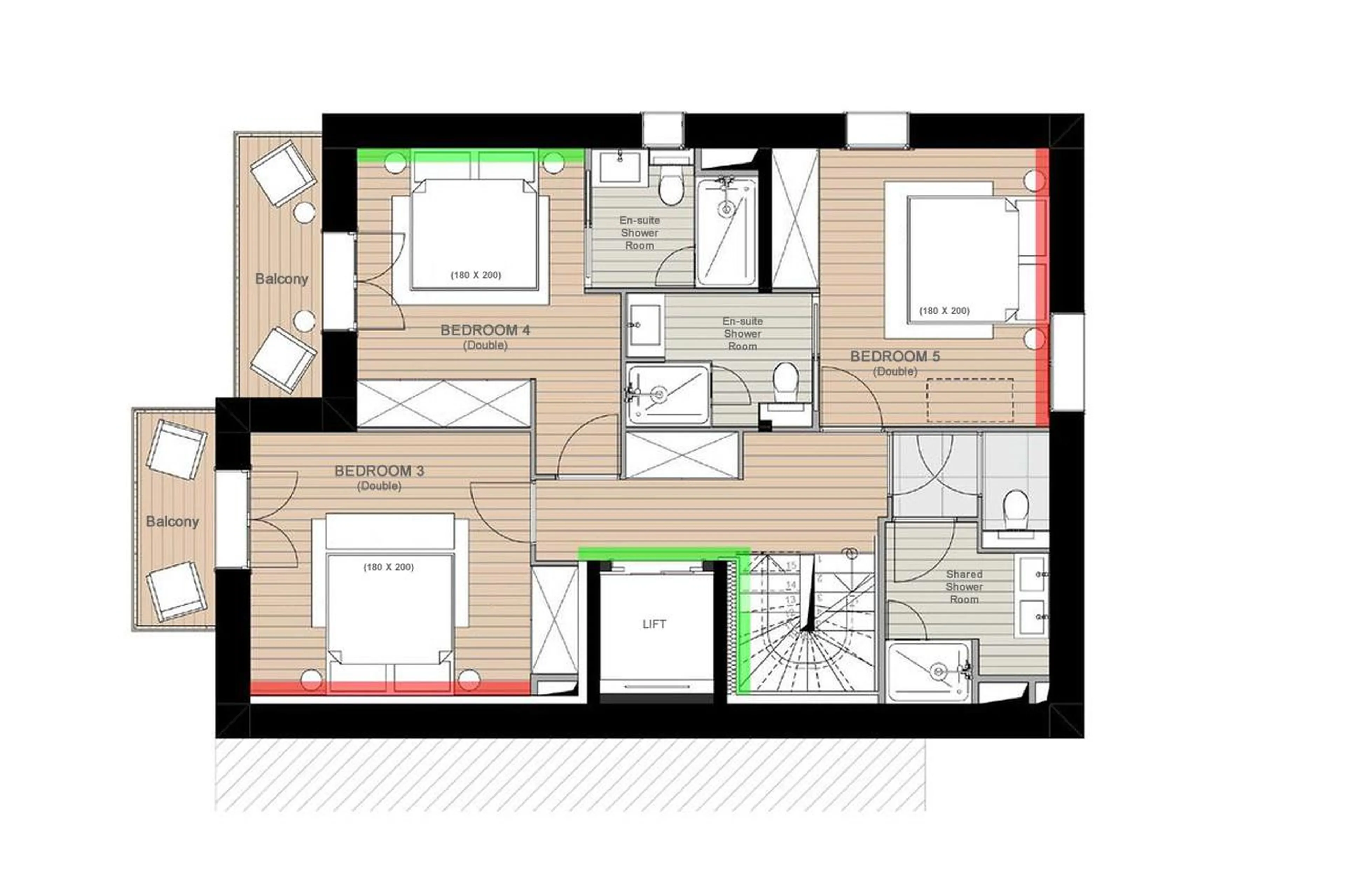 Level 1 floor plan of Chalet Arpont in Courchevel 1650