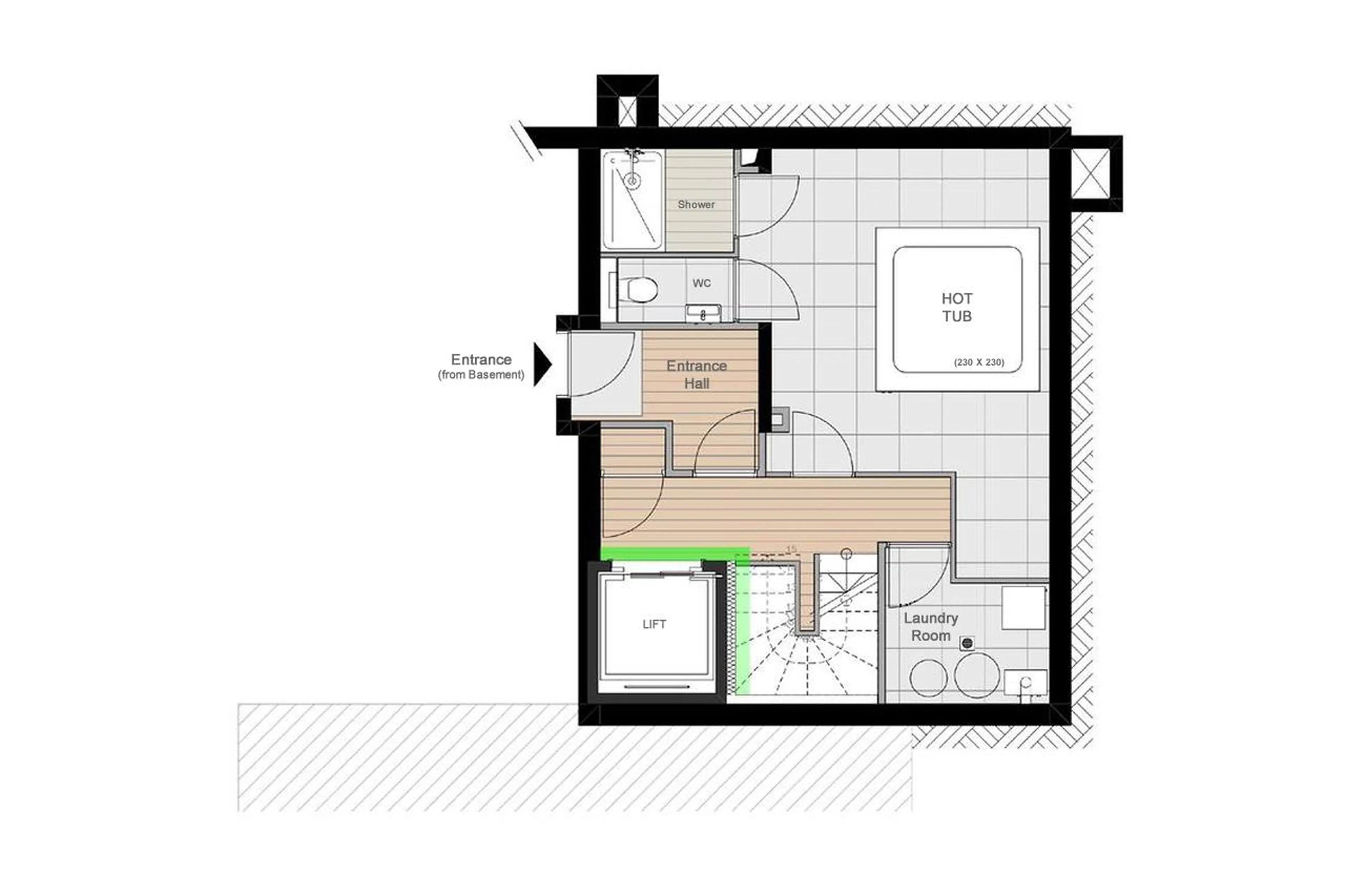 Level -1 floor plan of Chalet Arpont in Courchevel 1650