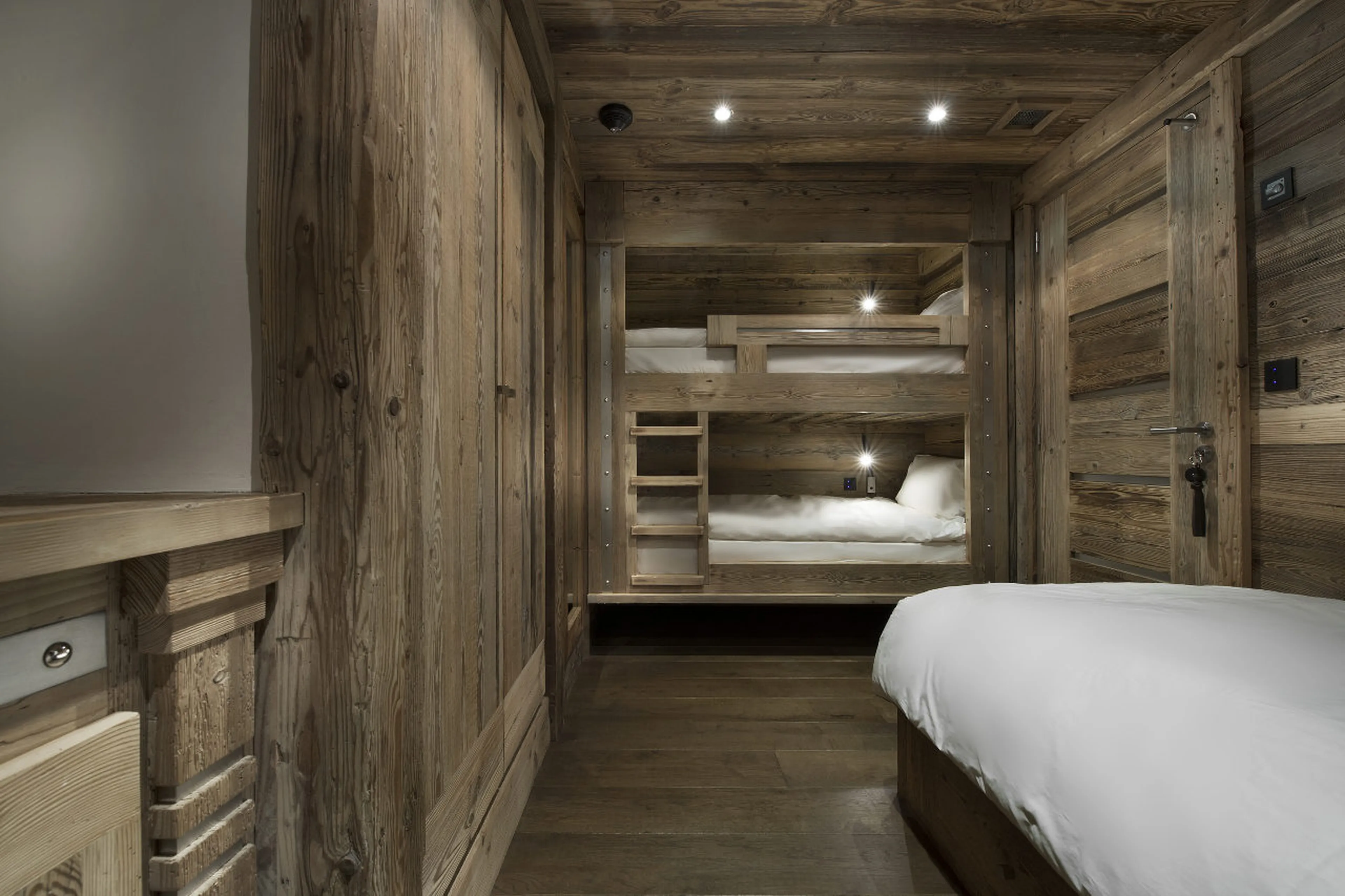 Bunk bed sleeping two in family room, separate shower room, in Chalet Art in Courchevel 1850
