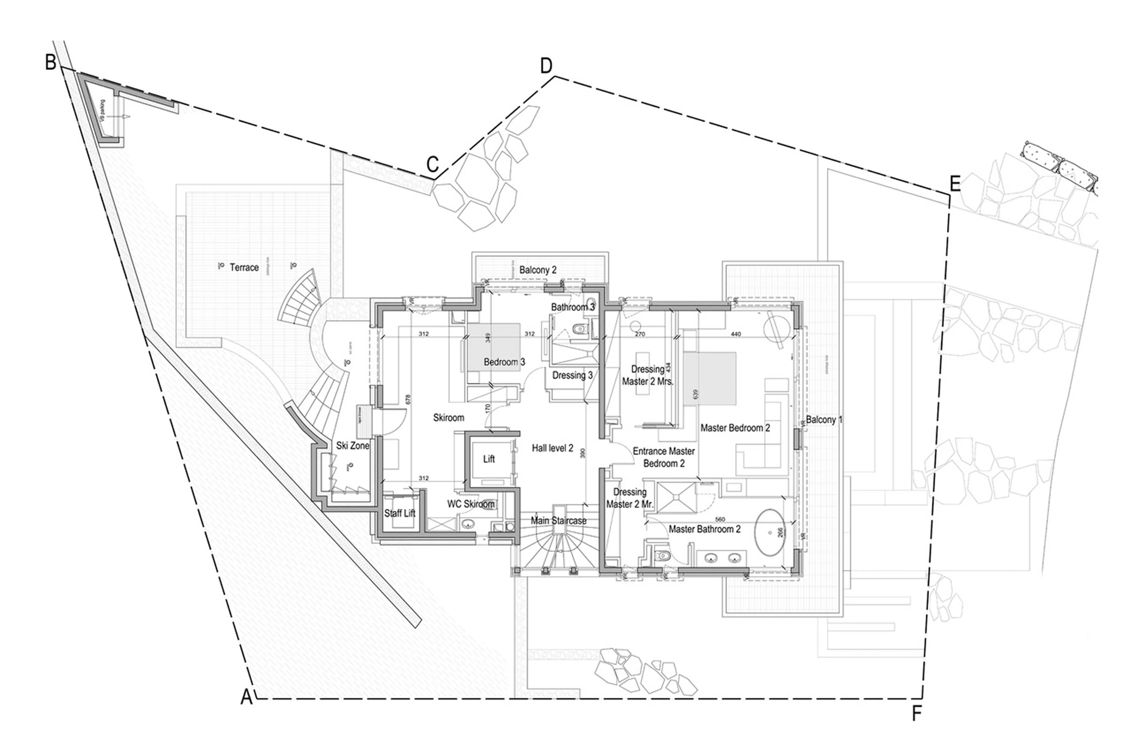 Level 2 floor plan of Chalet Art in Courchevel 1850