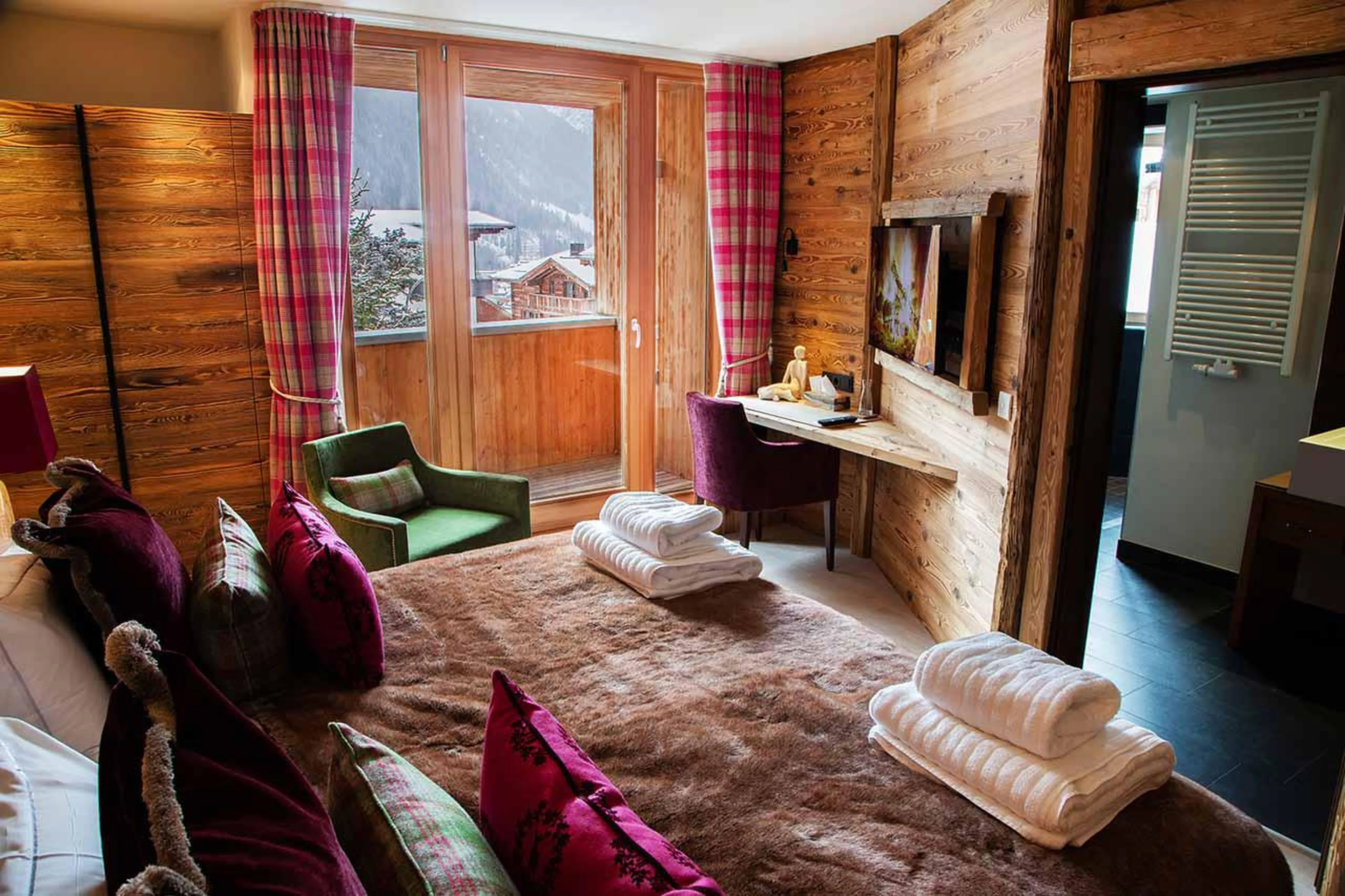 Access to balcony from bedroom two at Chalet Artemis in St Anton