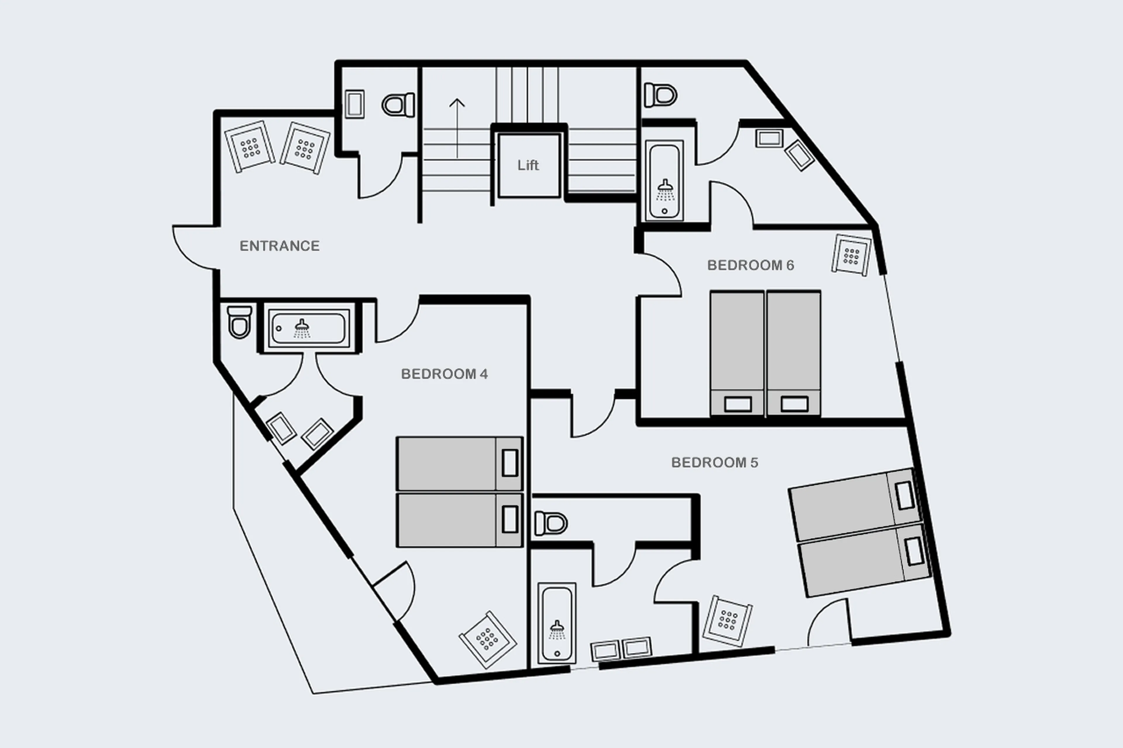 Level 0 floor plan of Chalet Artemis in St Anton