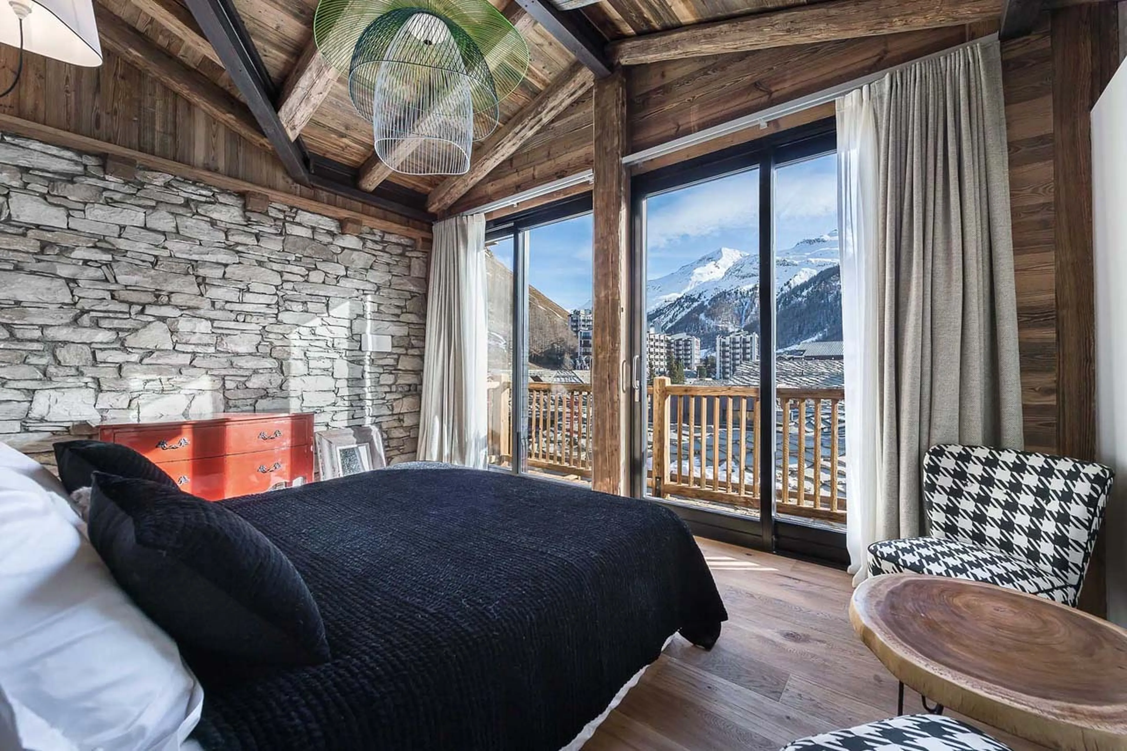 Bedroom three at Chalet Artemis in Val d'Isere