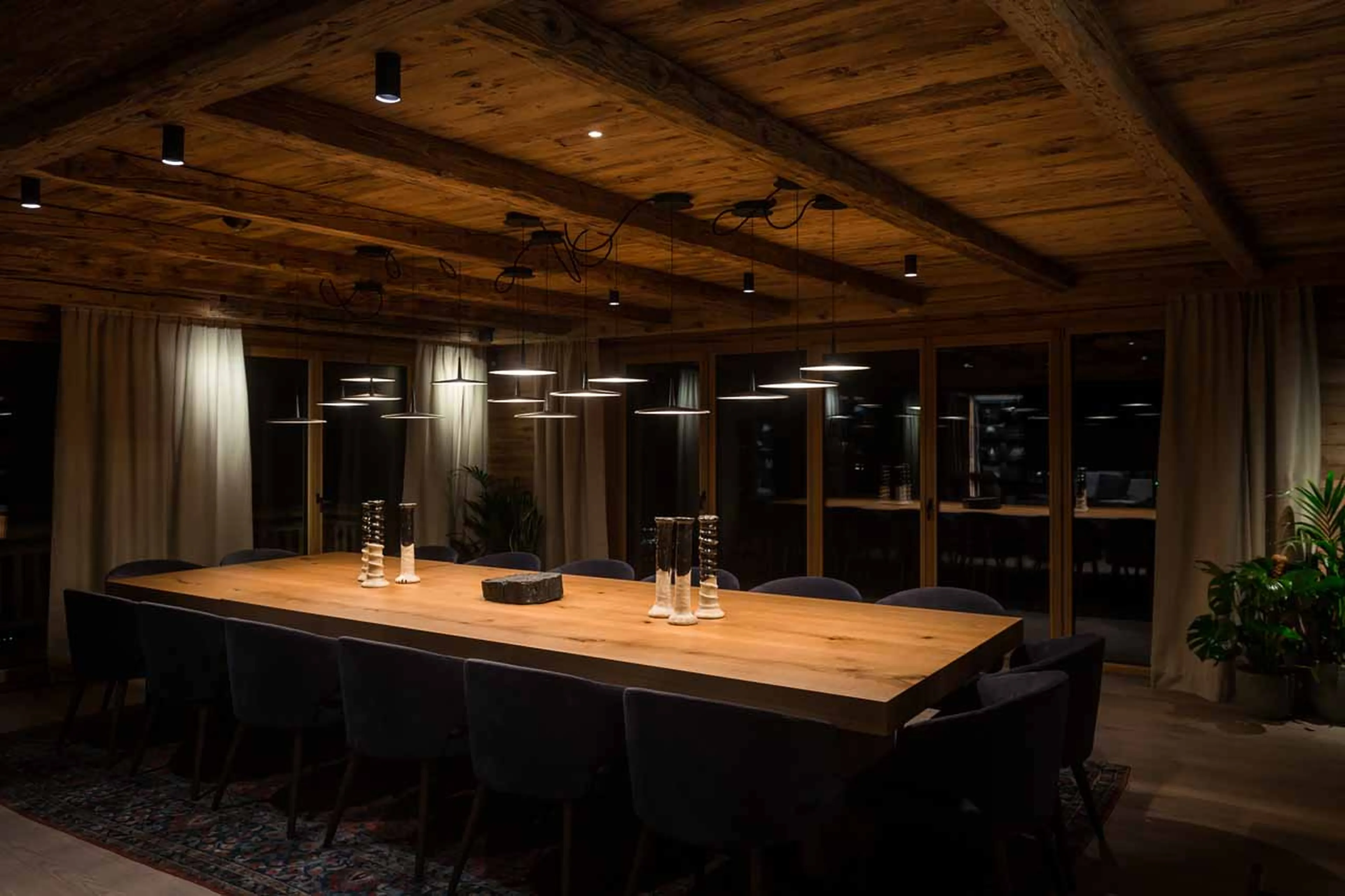 Dining room at Chalet Arula 1 in Lech