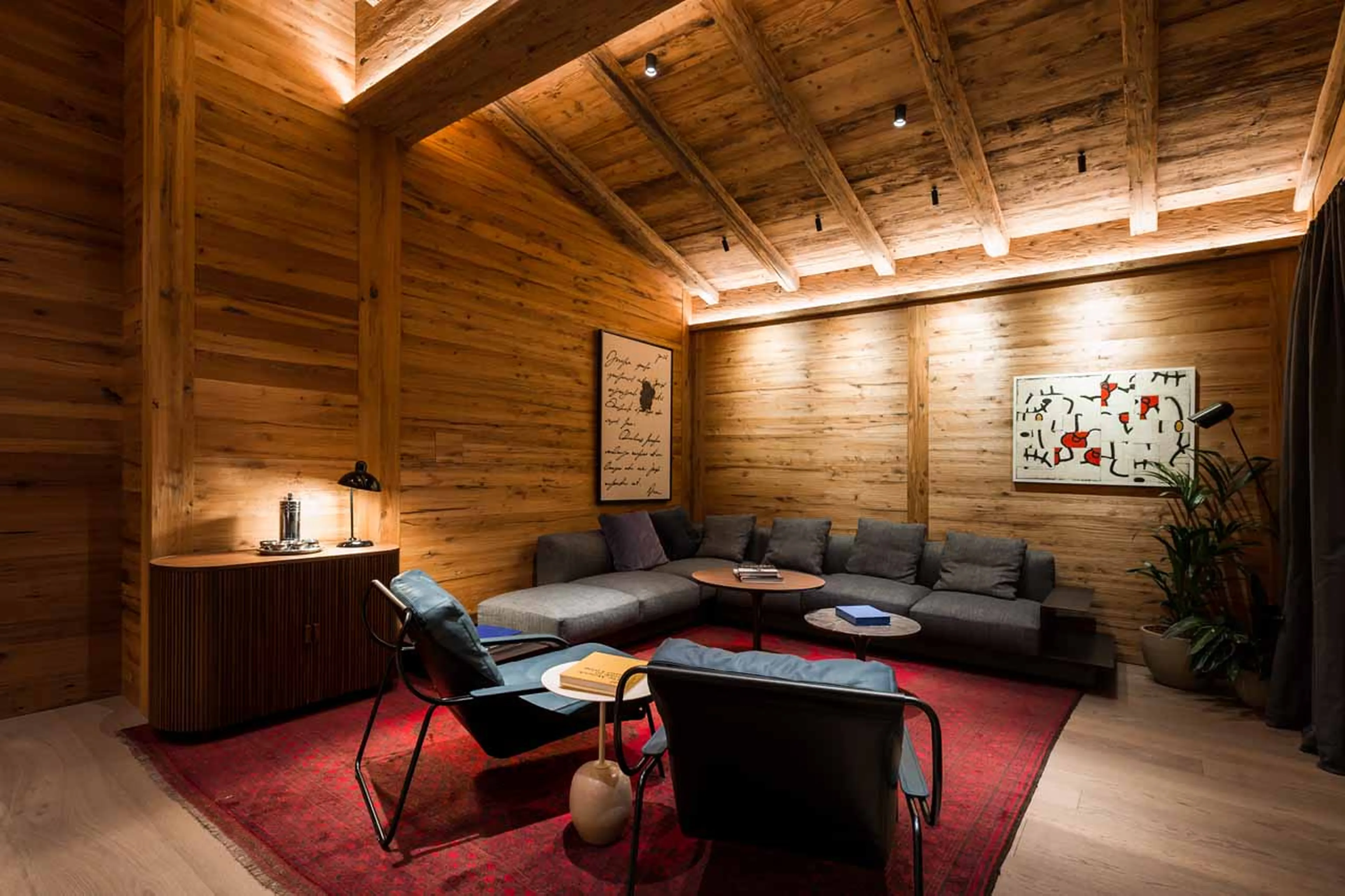 Lounge area in bedroom at Chalet Arula 1 in Lech