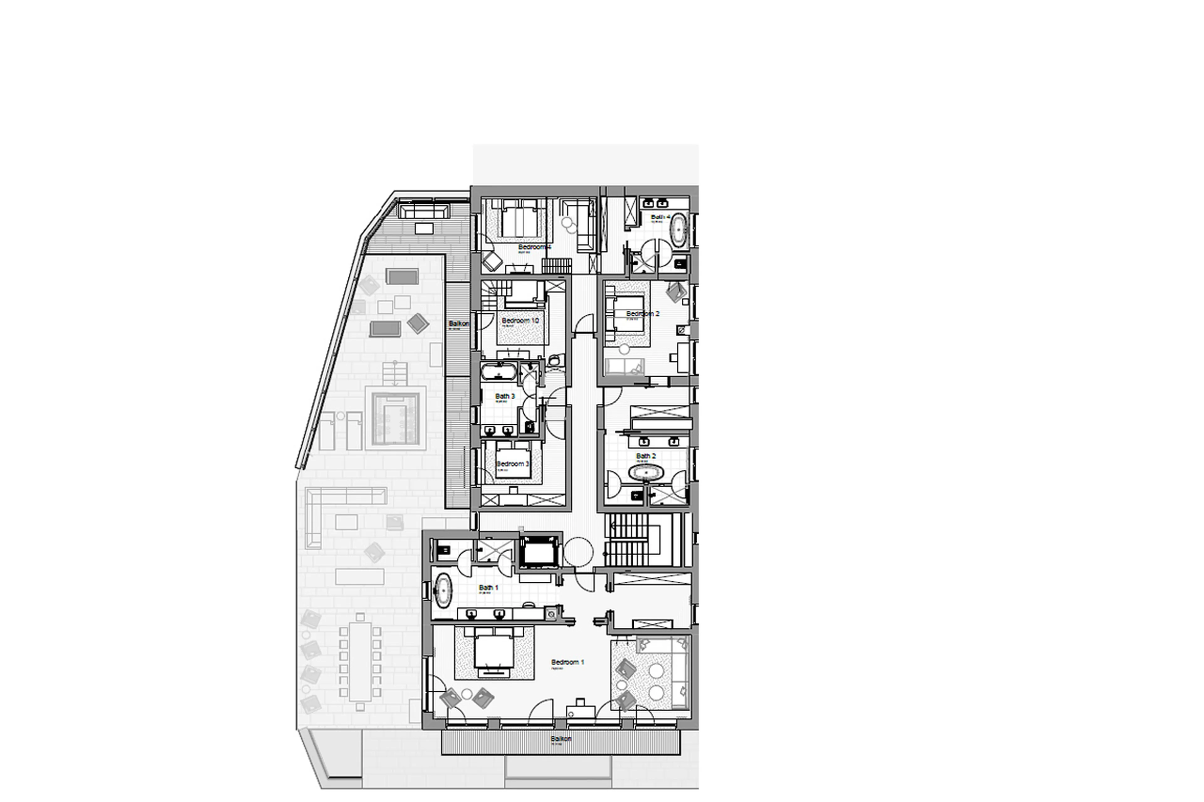 Level 2 floor plan of Chalet Arula 1 in Lech