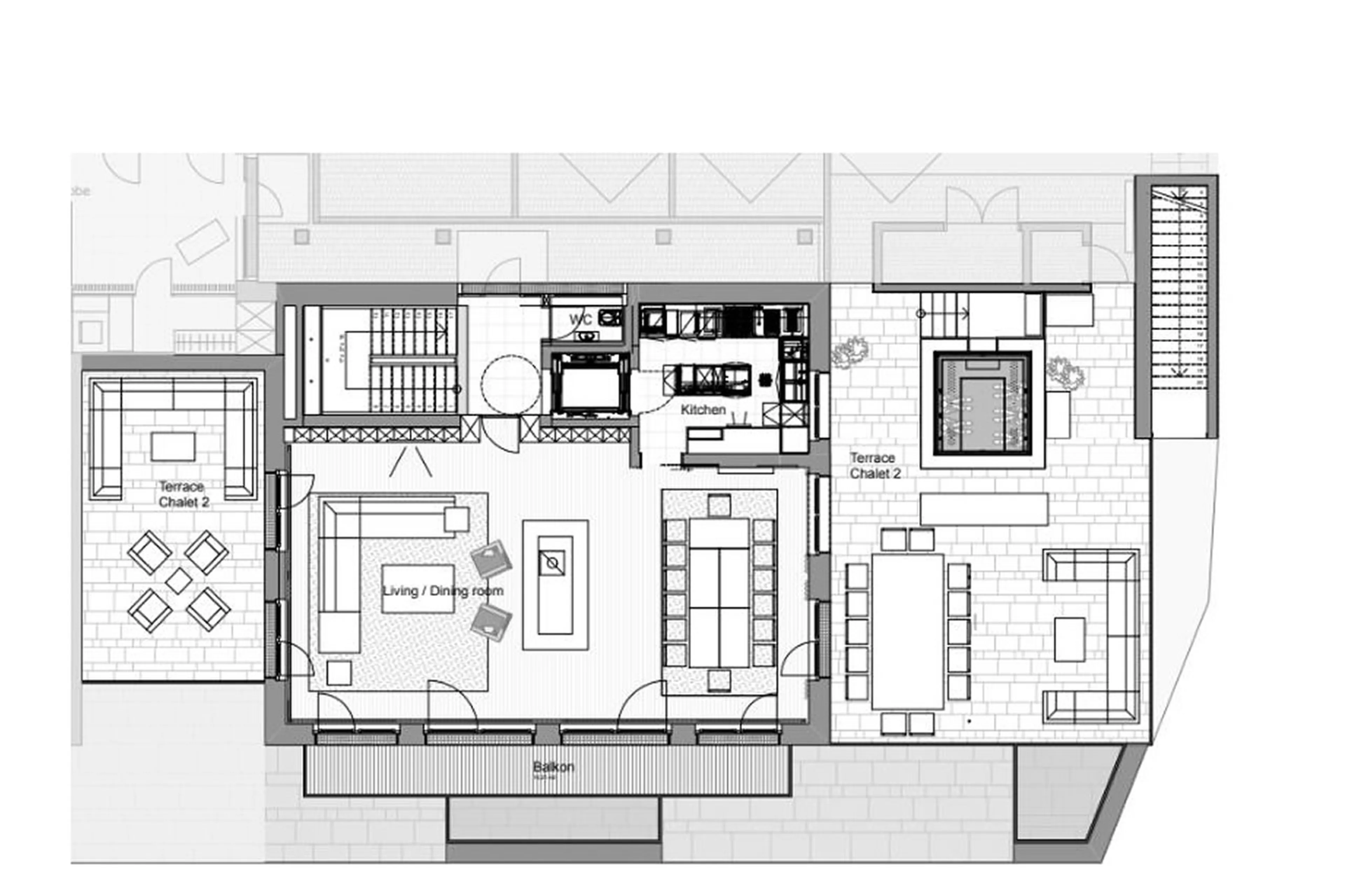 Level 1 floor plan at Chalet Arula 2 in Lech