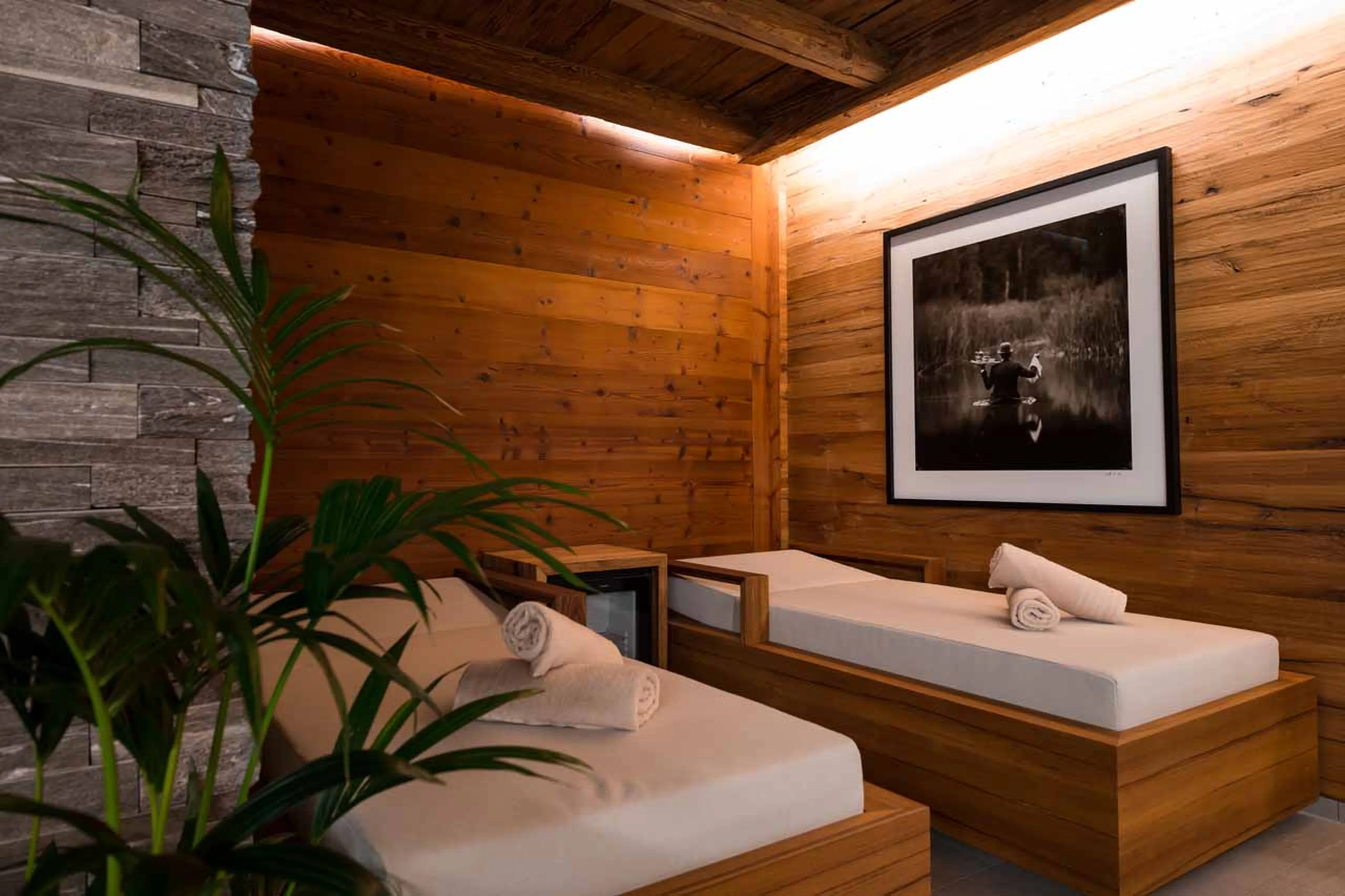 Relaxation area in spa at Chalet Arula 2 in Lech