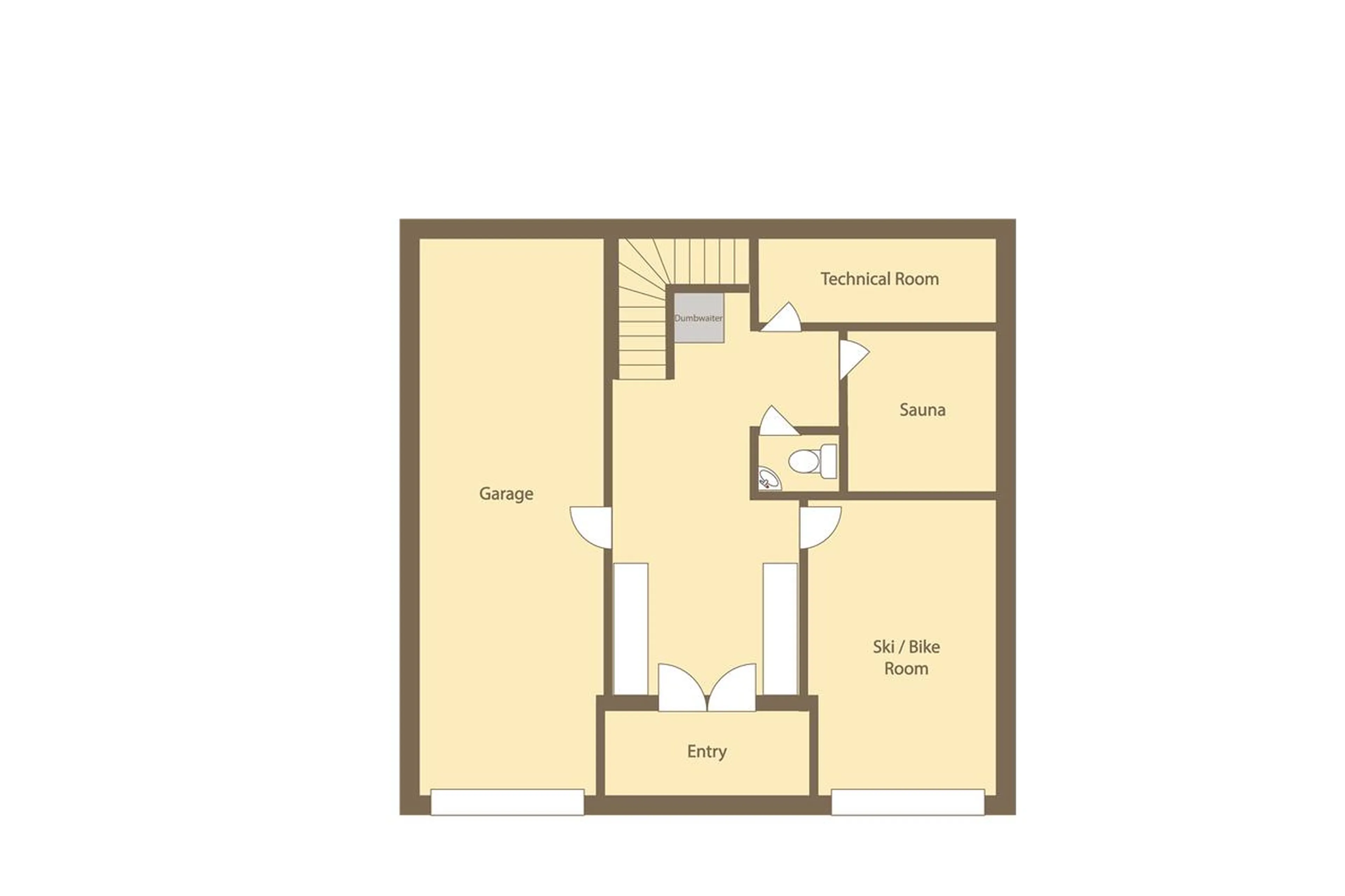 Level 0 floor plan of Chalet Asgard in Morzine