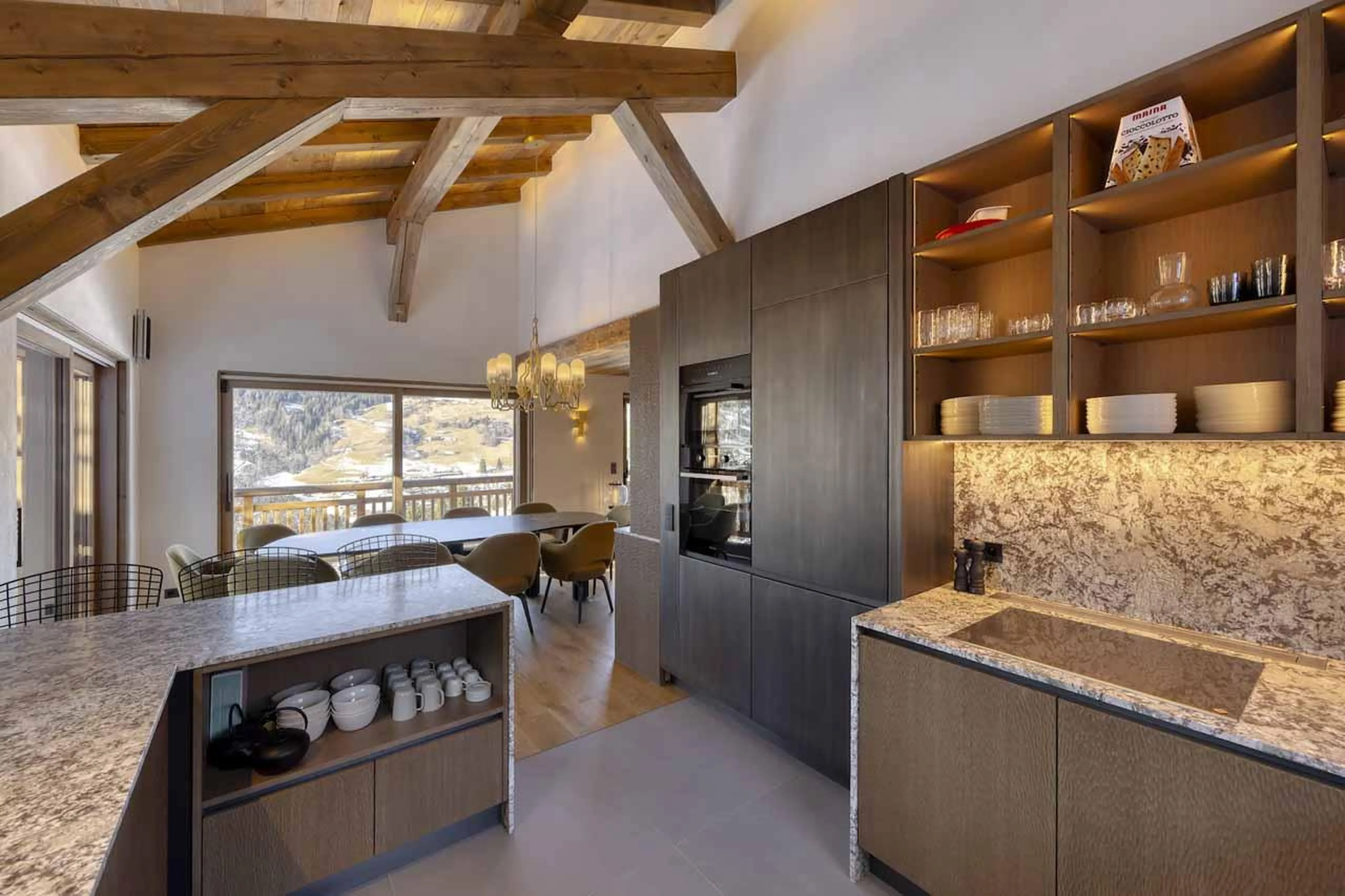 Kitchen with in Chalet Aspen, Megeve