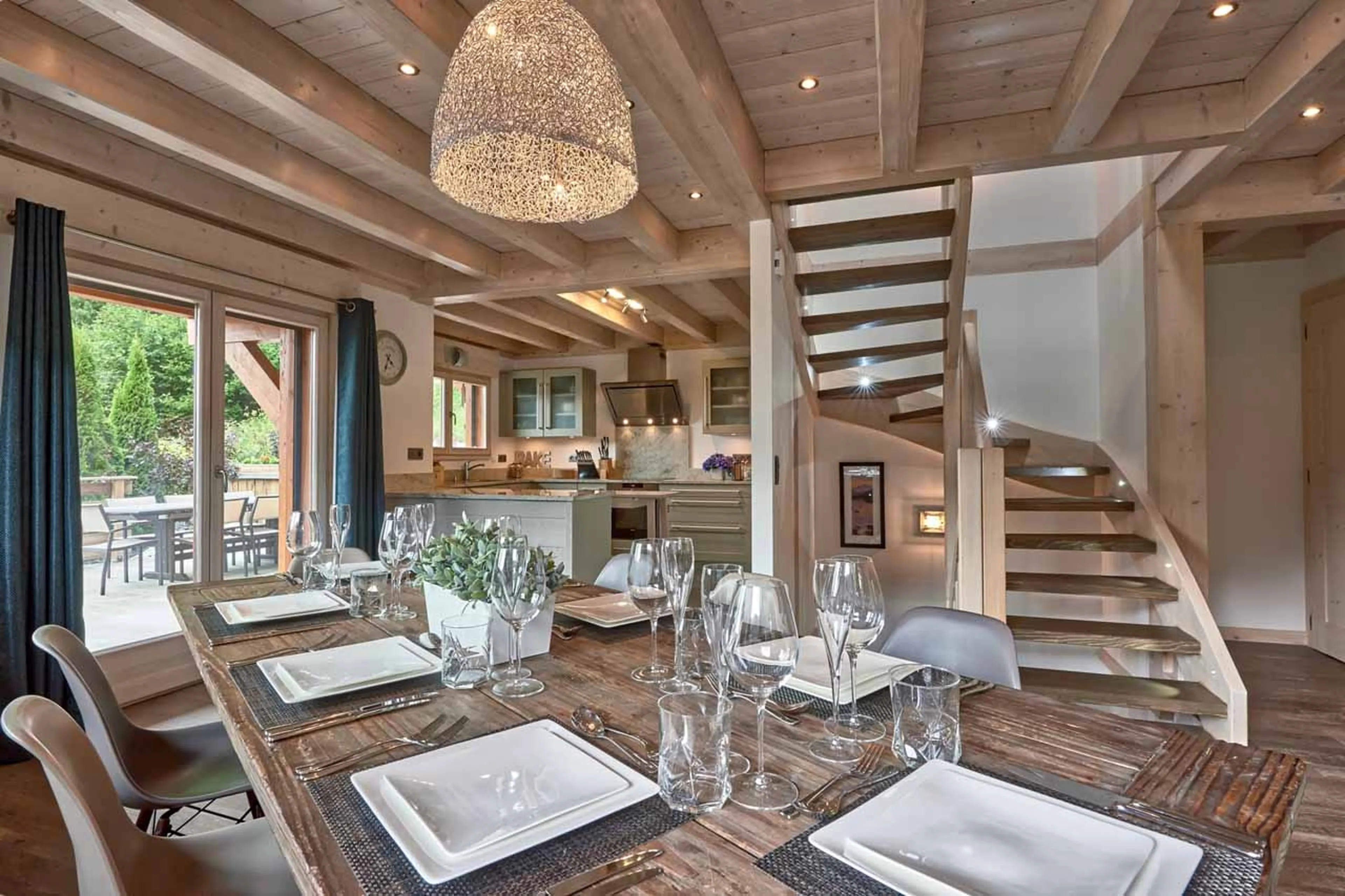 Dining table at Chalet Aubois in Morzine