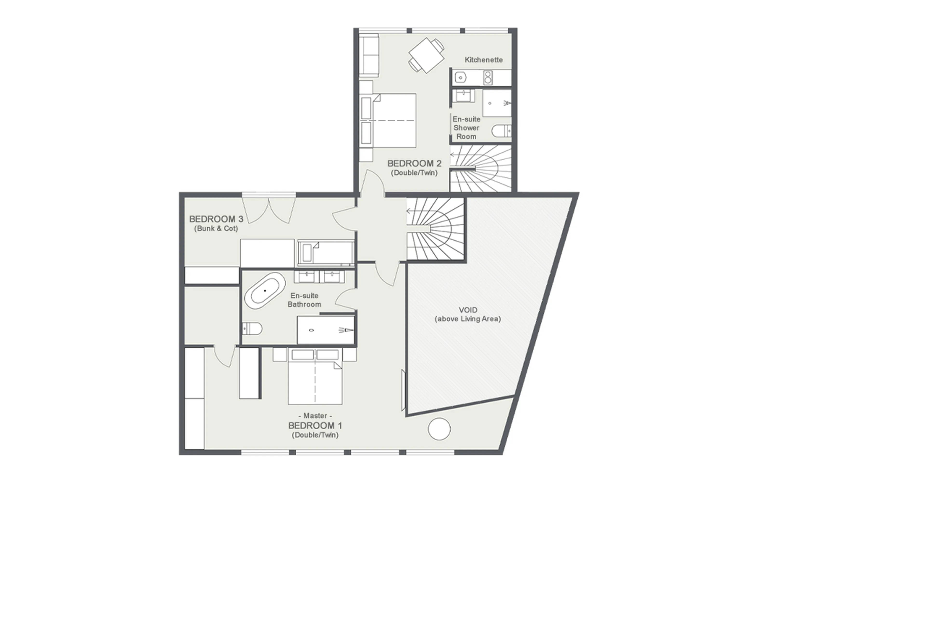 Level 1 floor plan of Chalet Avalon in Les Gets