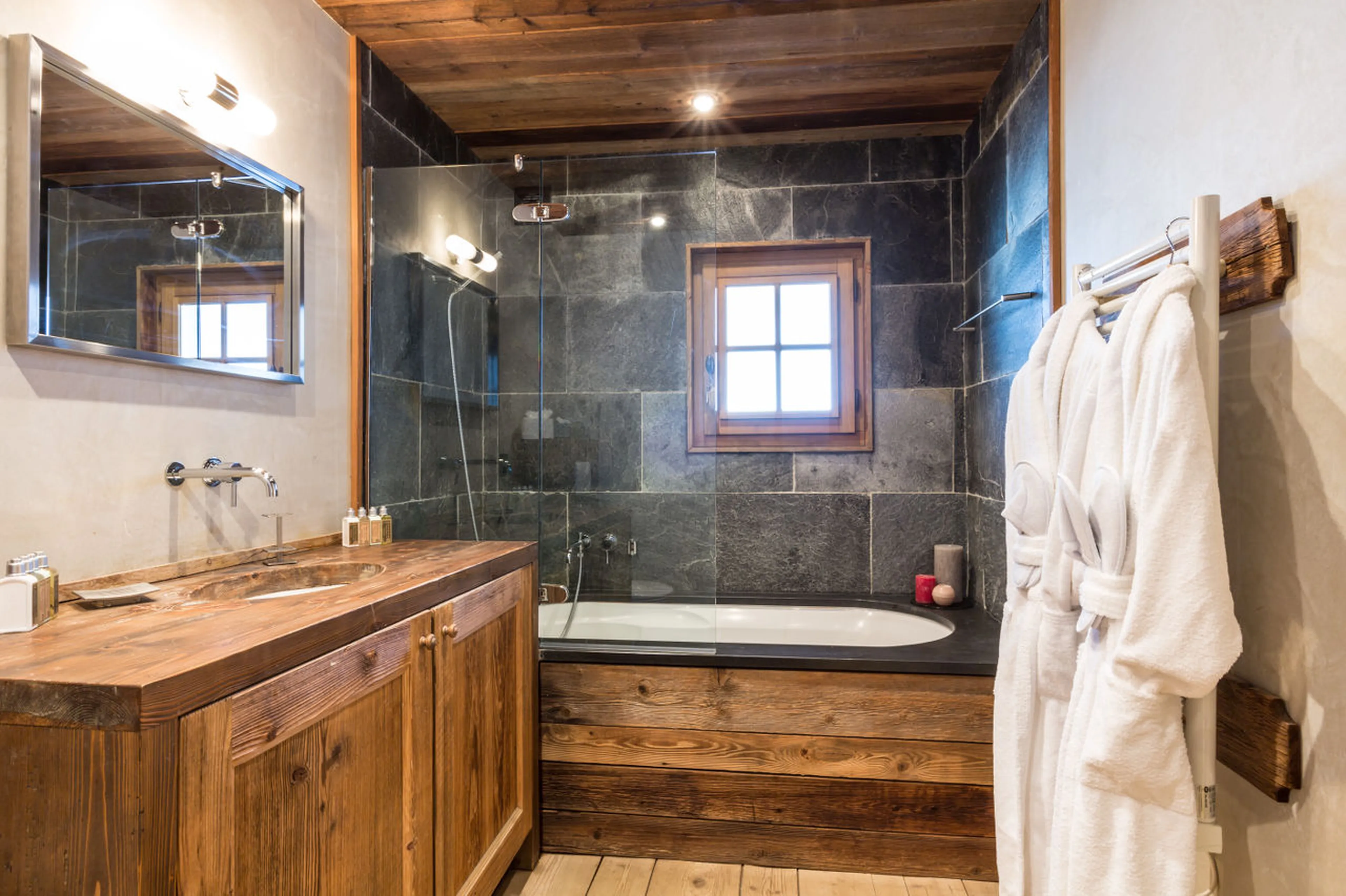 Bathroom one at Chalet Baby Bear in Chamonix
