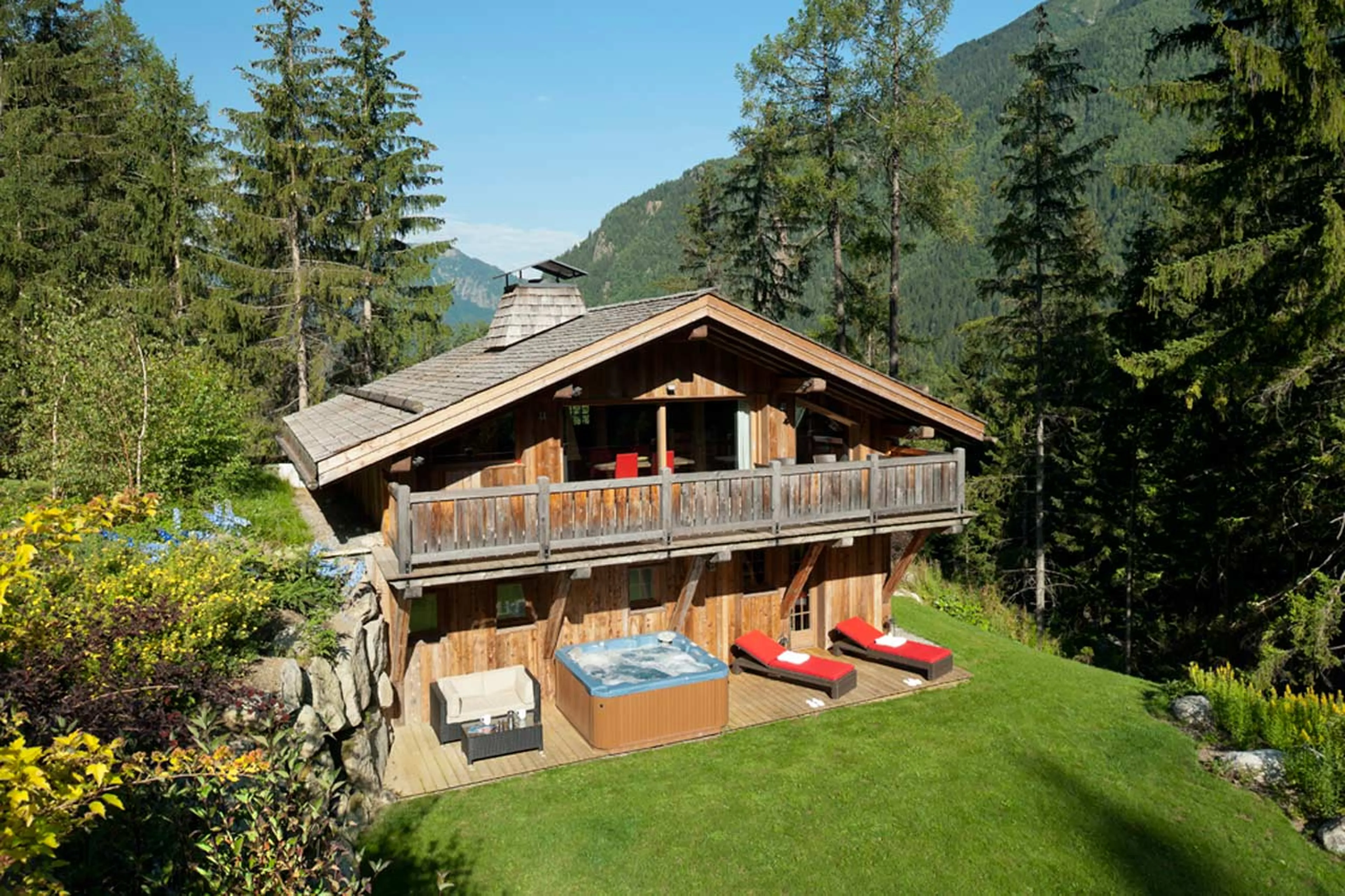 Exterior of Chalet Baby Bear in Chamonix in summer