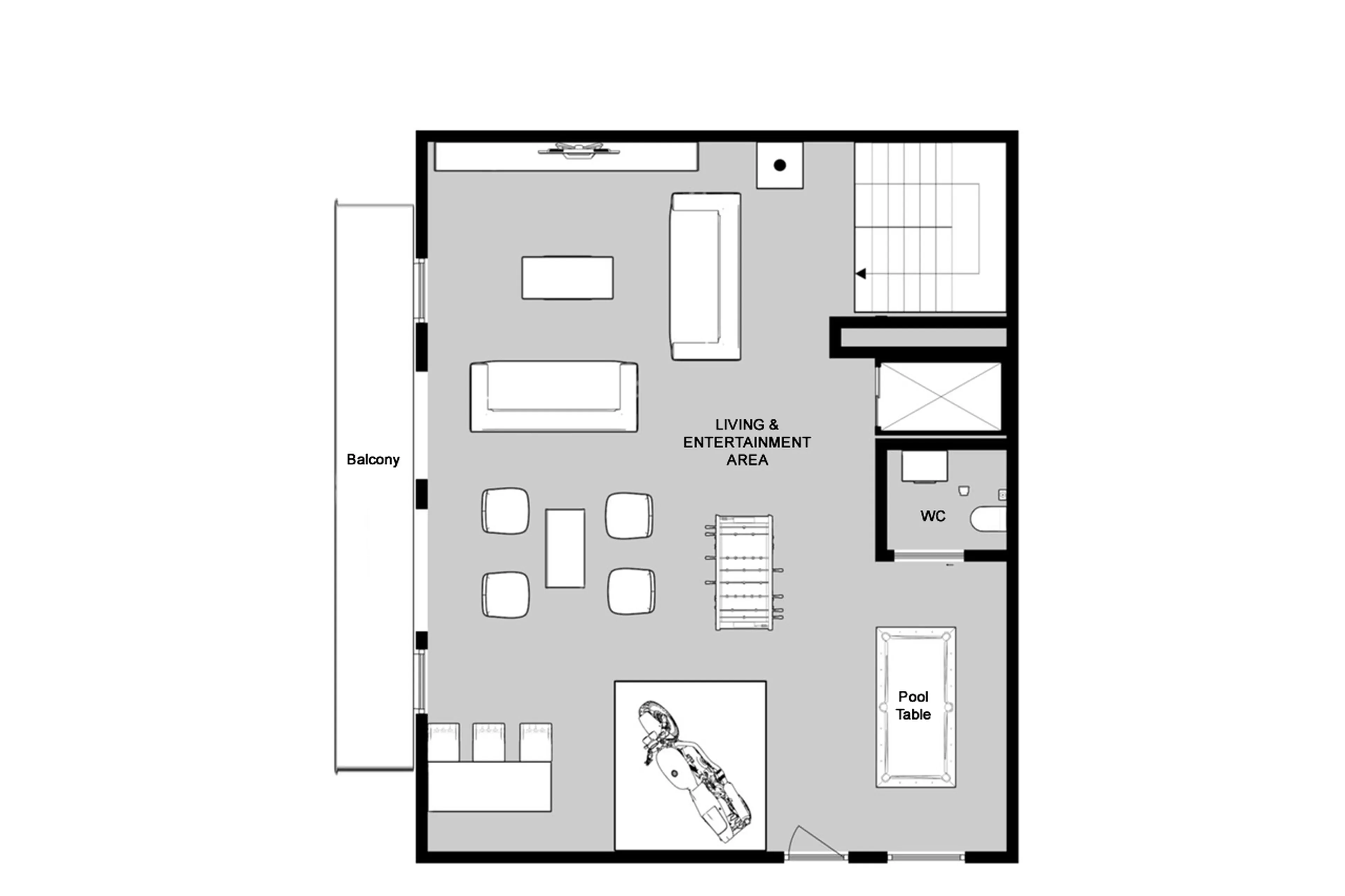 Level 1 floor plan of Chalet Babylon in Tignes