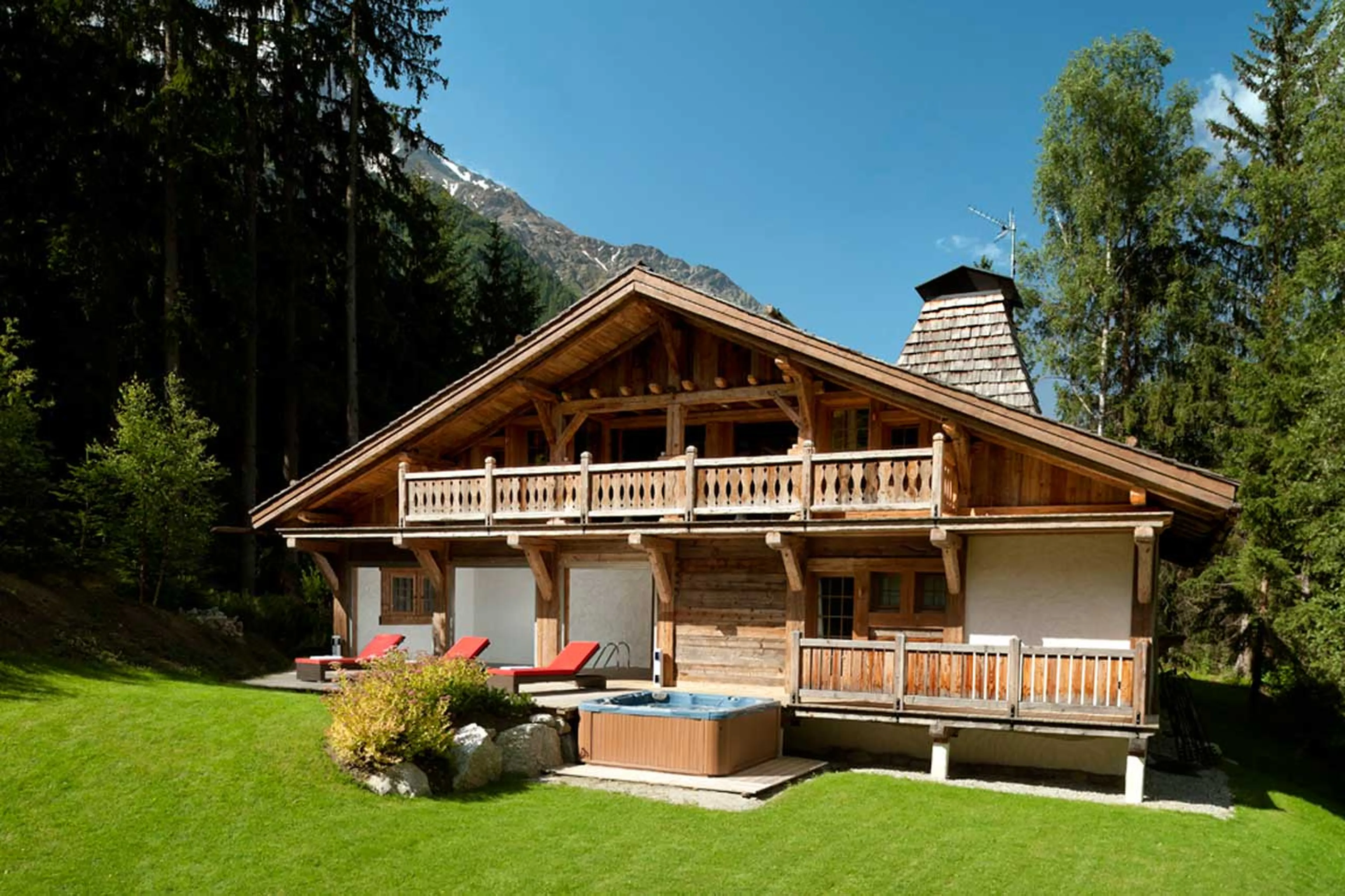View of Chalet Baloo in Chamonix in summer