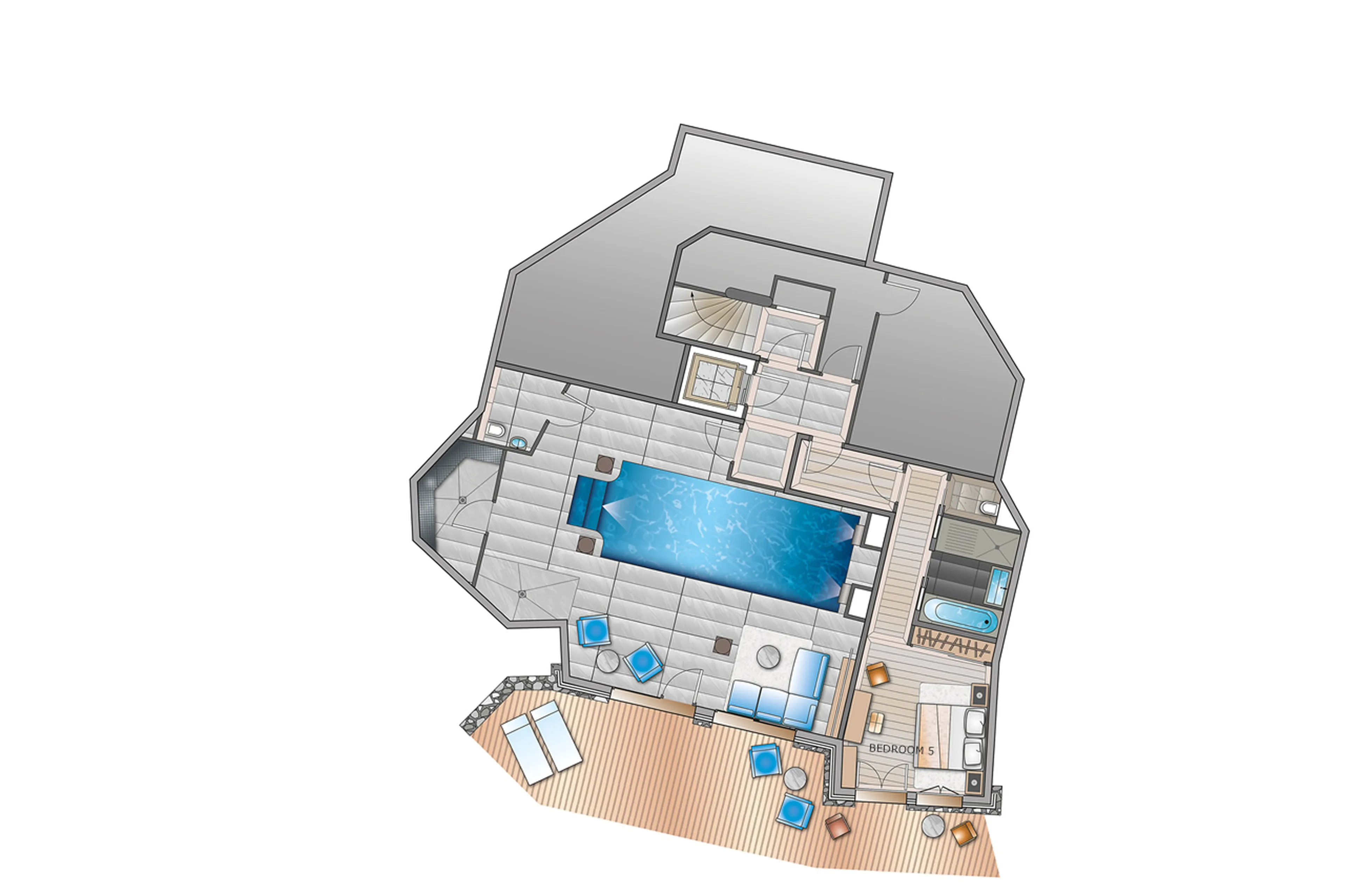Level -2 floor plan of Chalet Baltoro in Courchevel 1850