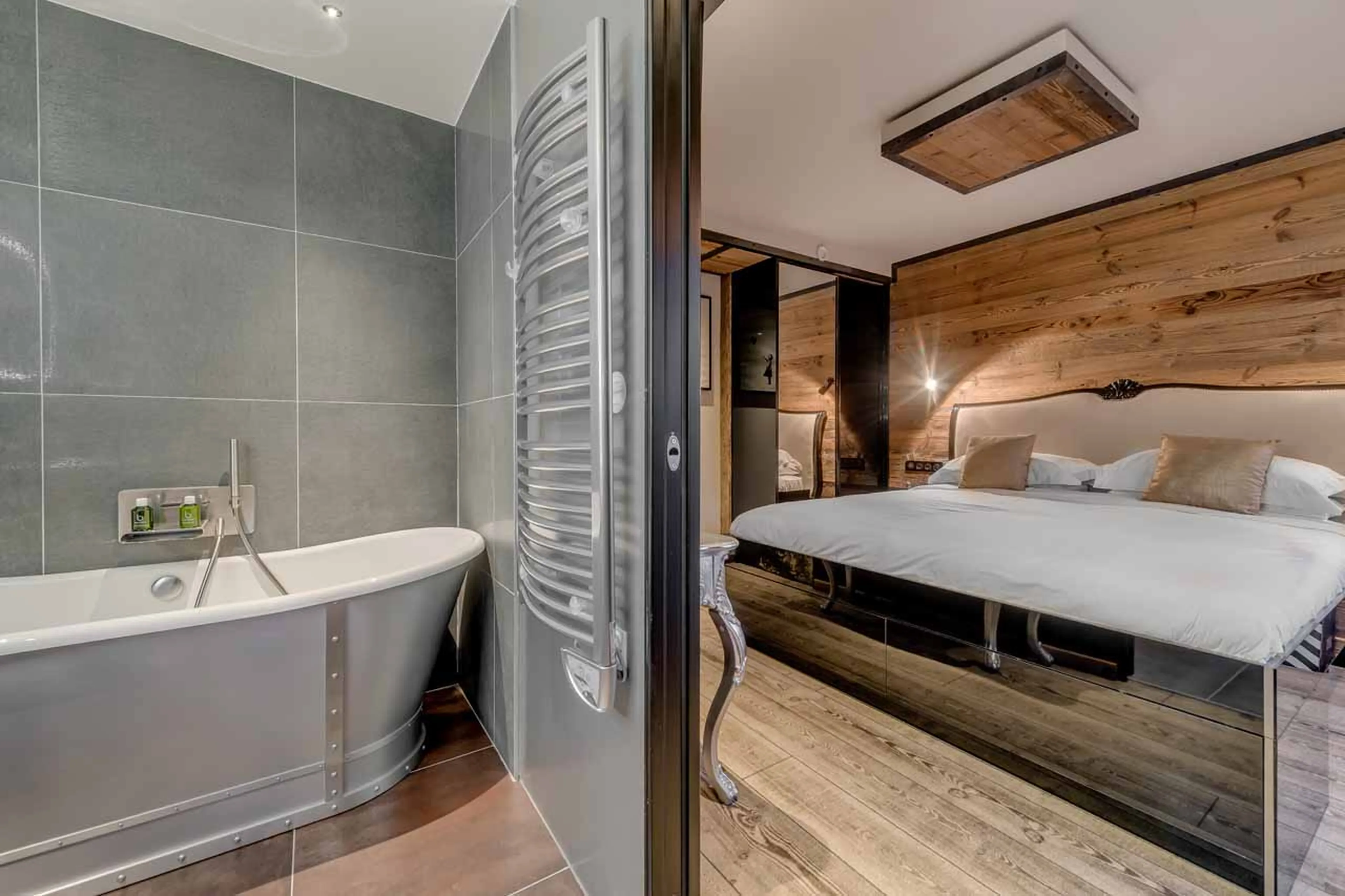 Bathroom two entrance at Chalet Banksy in Tignes