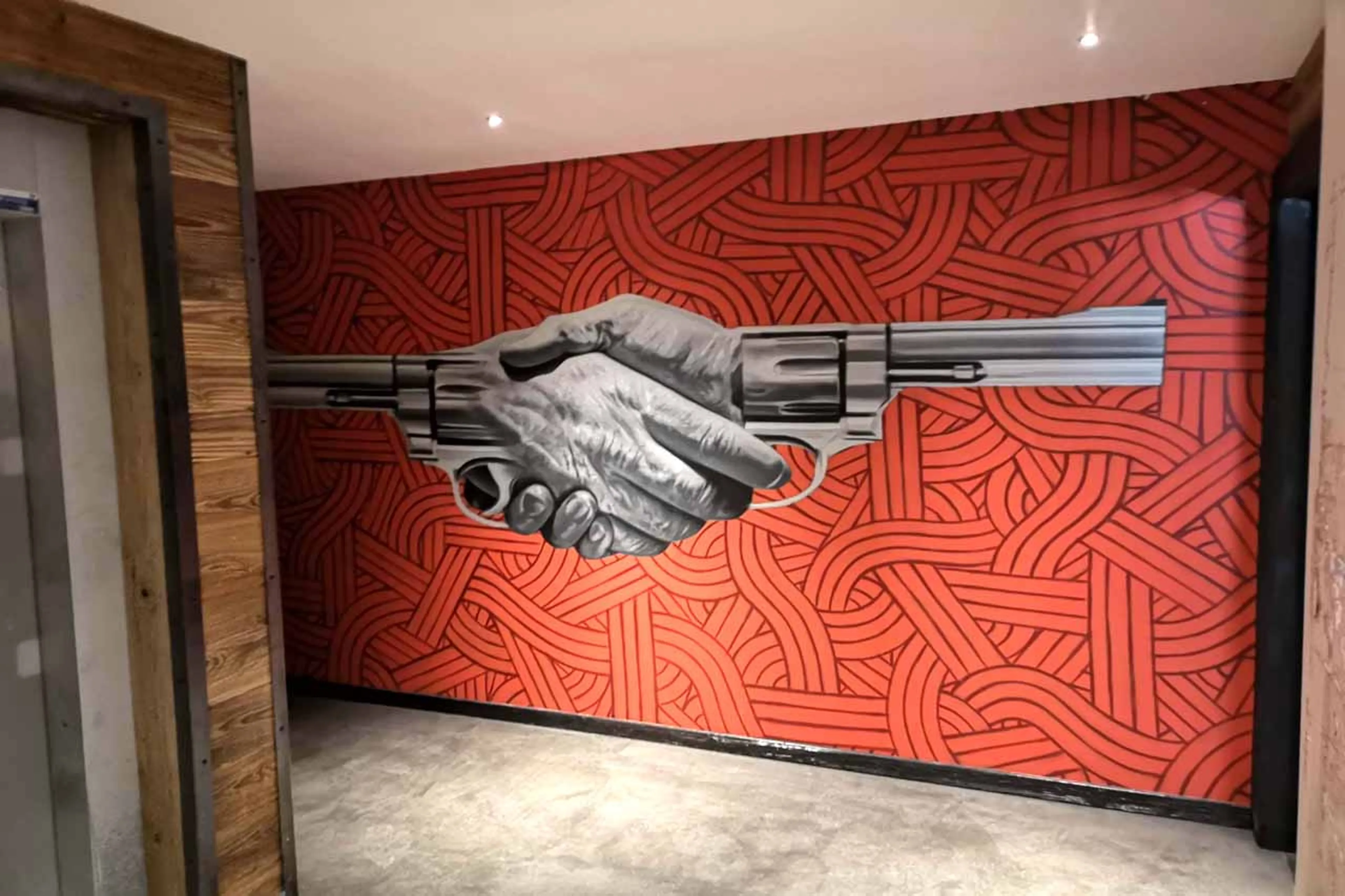 Artwork in Chalet Banksy in Tignes