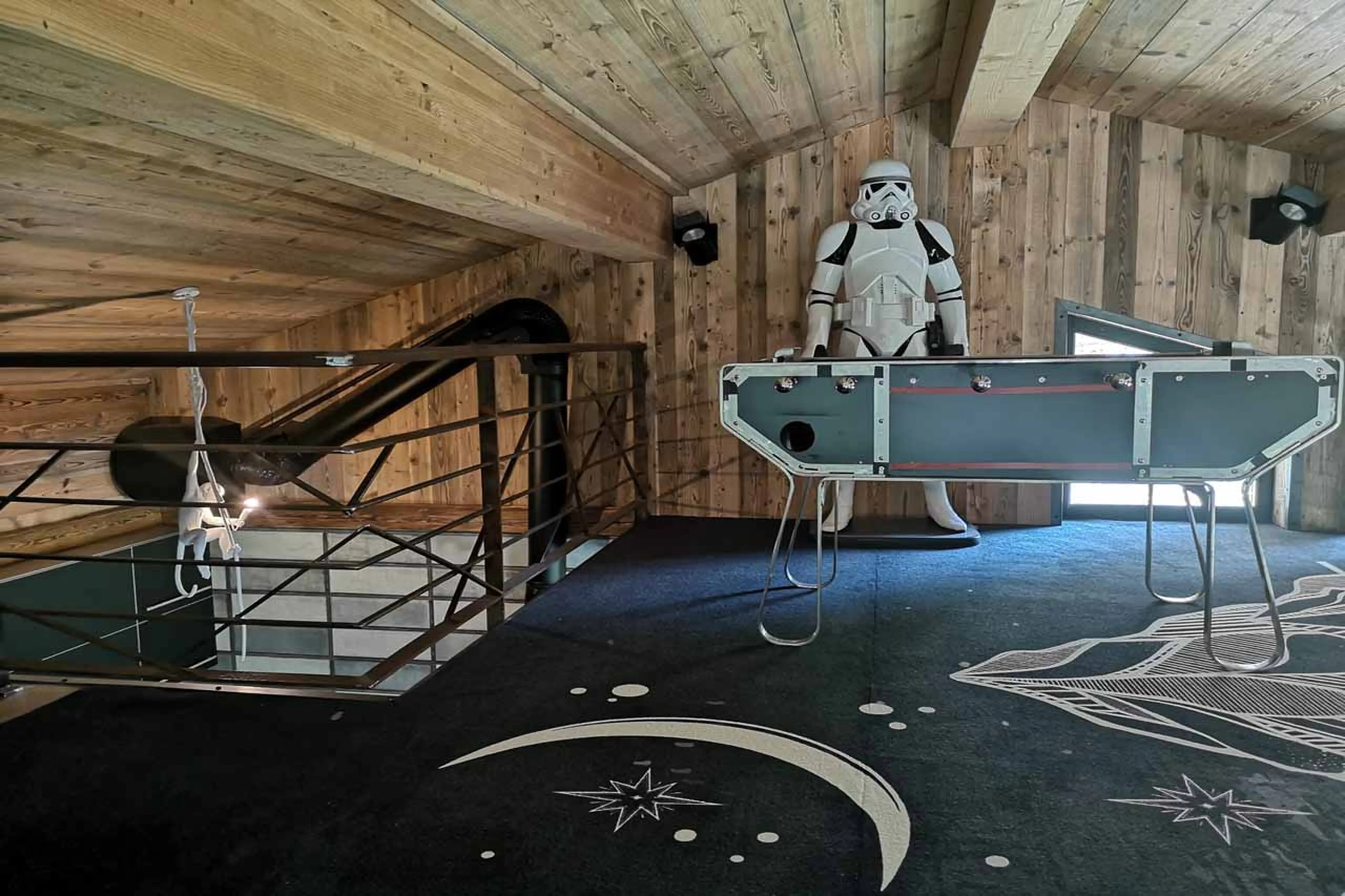 Mezzanine table football at Chalet Banksy in Tignes