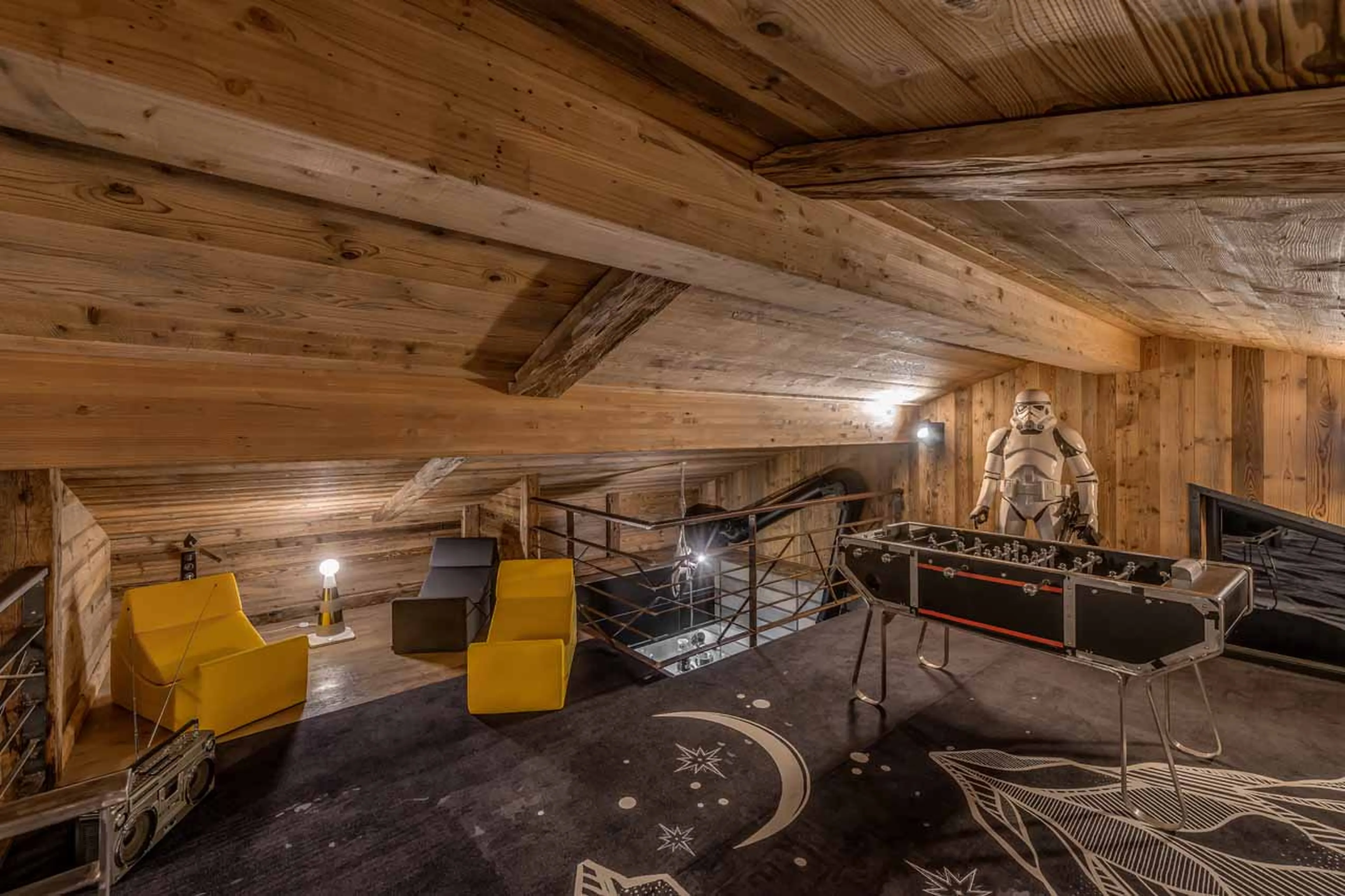 Table football at Chalet Banksy in Tignes