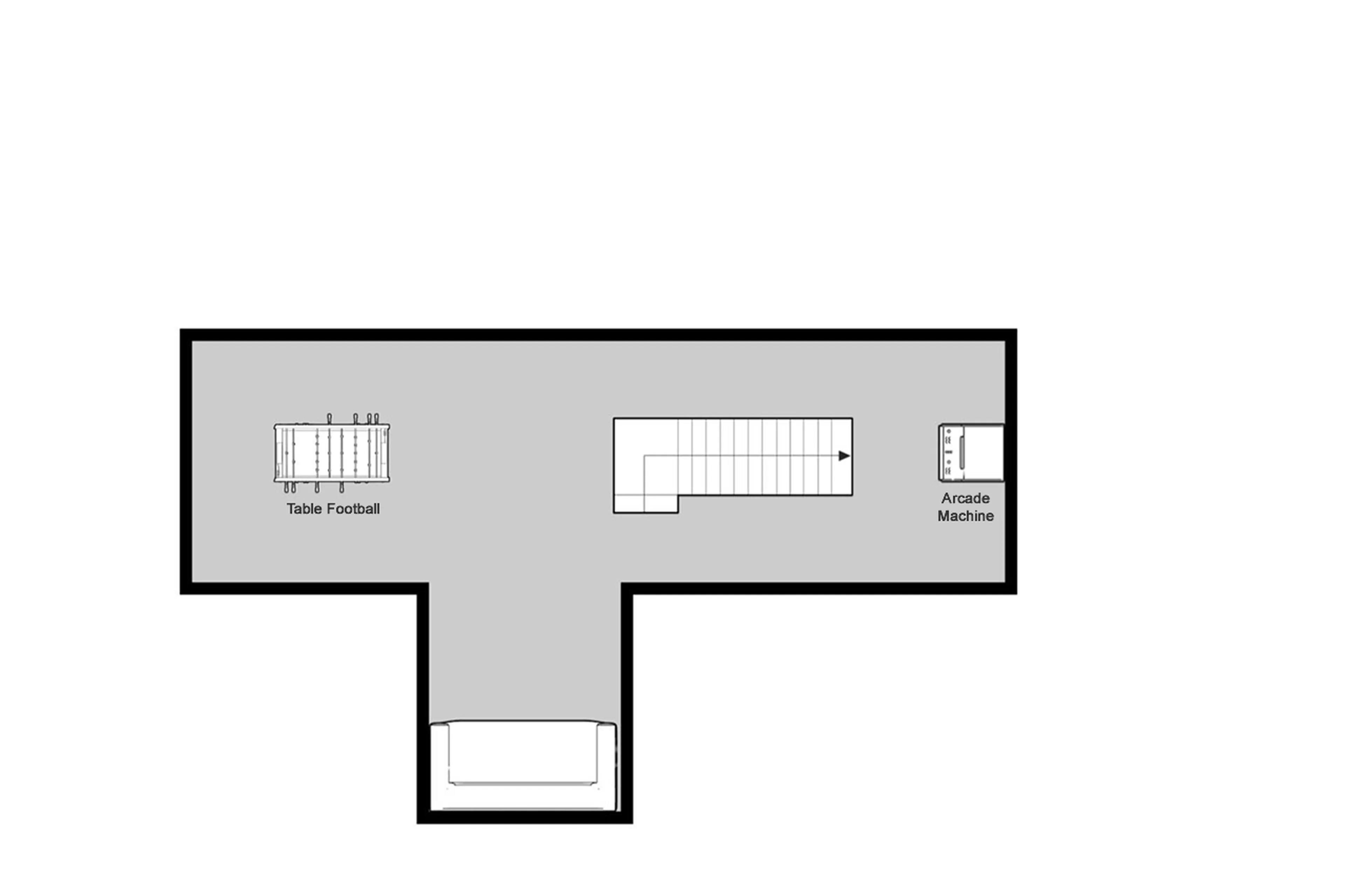 Mezzanine floor plan of Chalet Banksy in Tignes