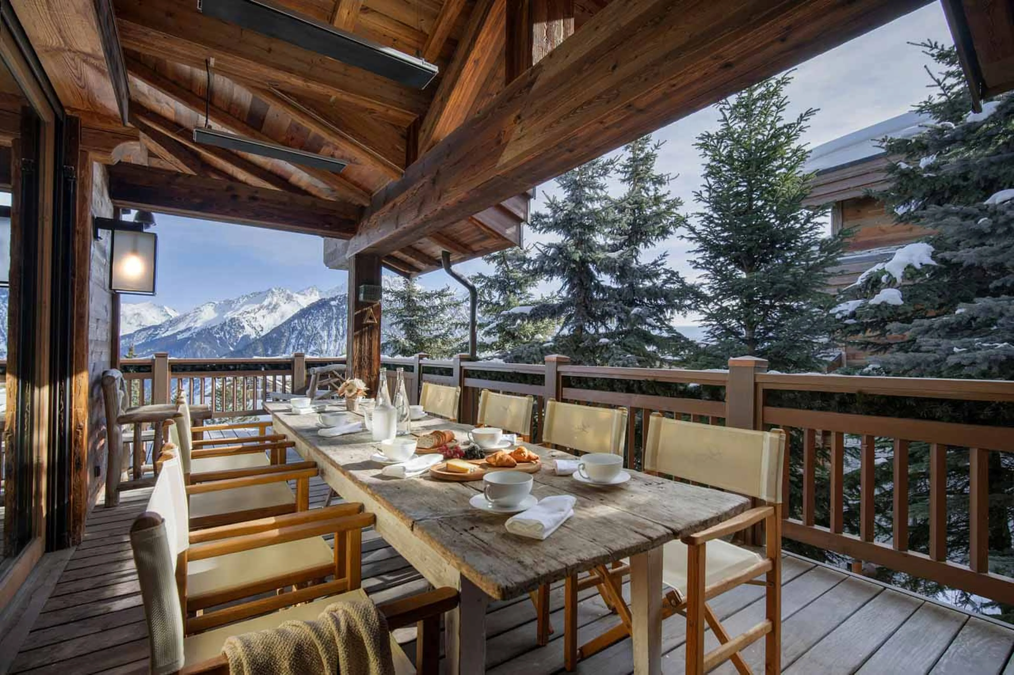 Dining area on terrace of Chalet Les Bastidons  in Courchevel 1850