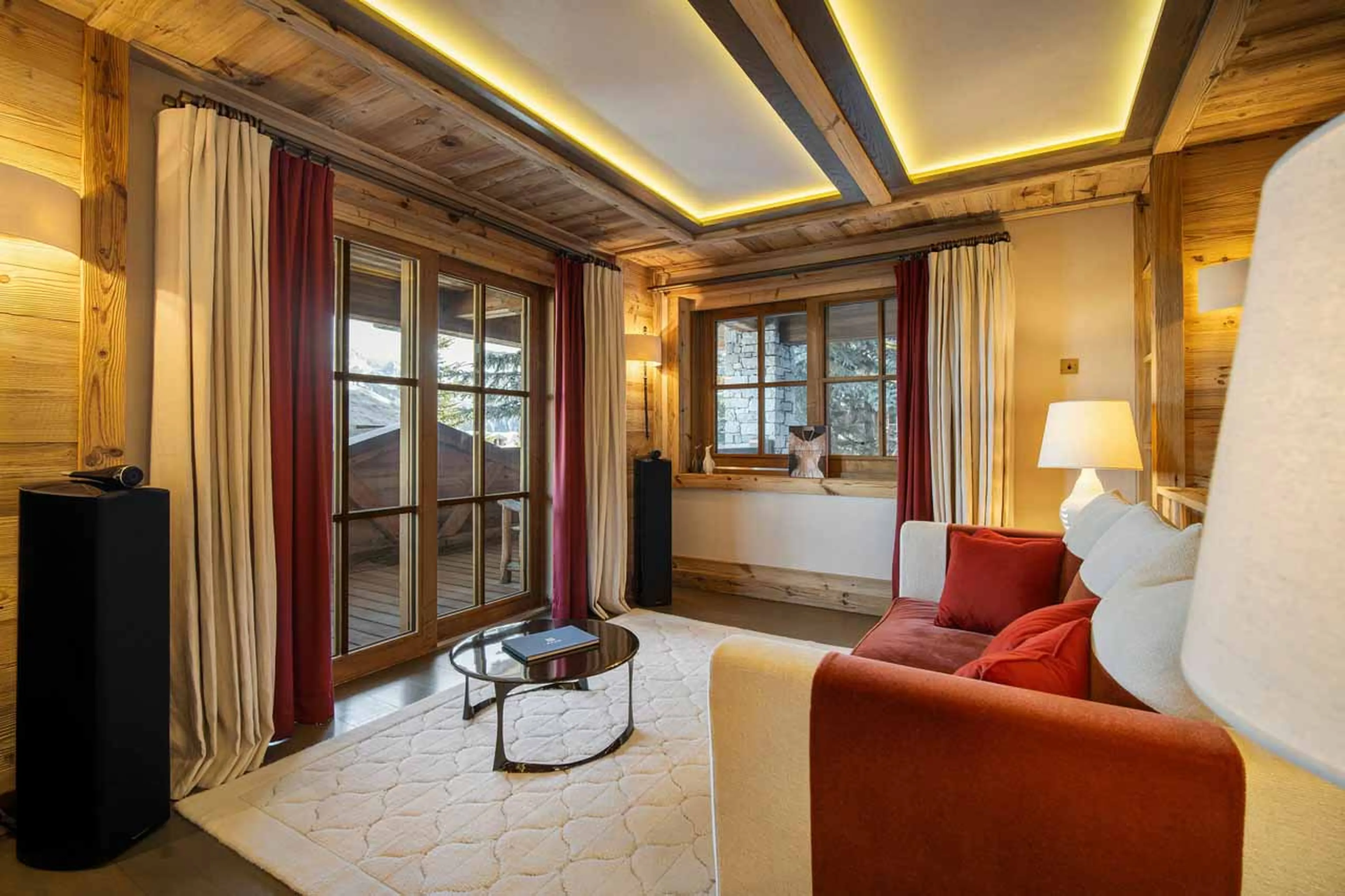 Lounge area of master bedroom in Chalet Les Bastidons  in Courchevel 1850