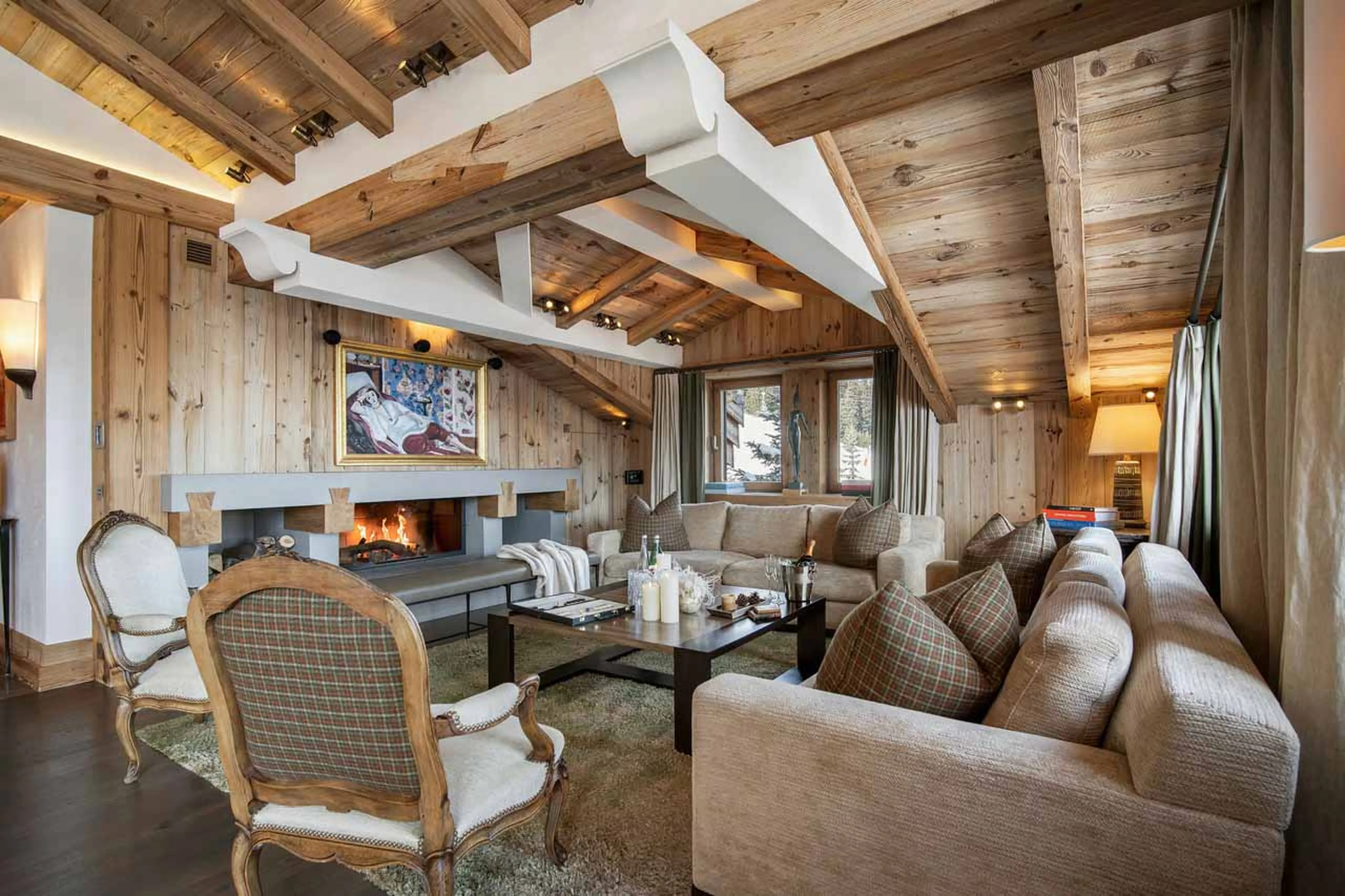Sophisticated living area of Chalet Les Bastidons in Courchevel 1850