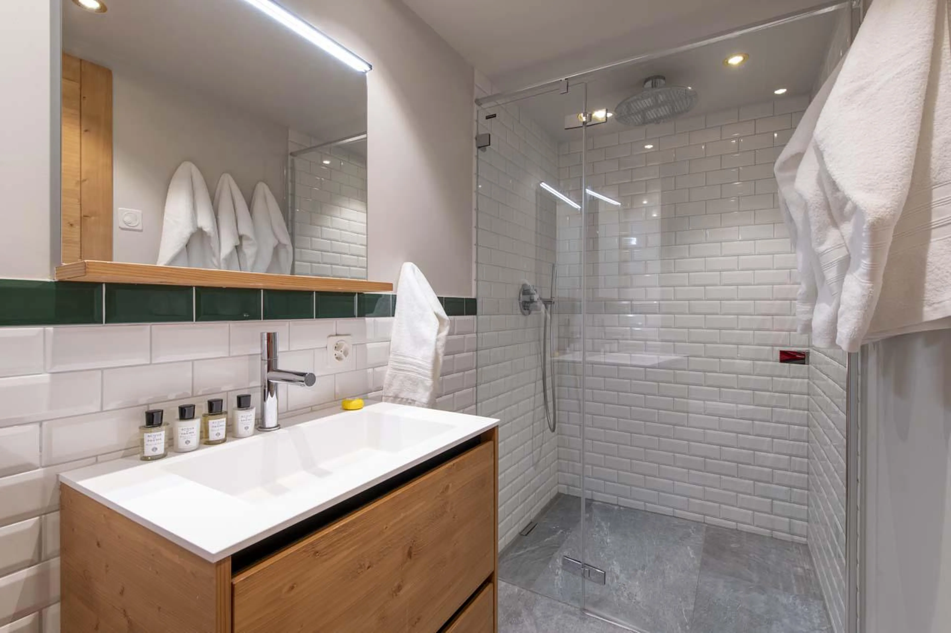 En-suite shower room at Chalet Bavaria in Verbier