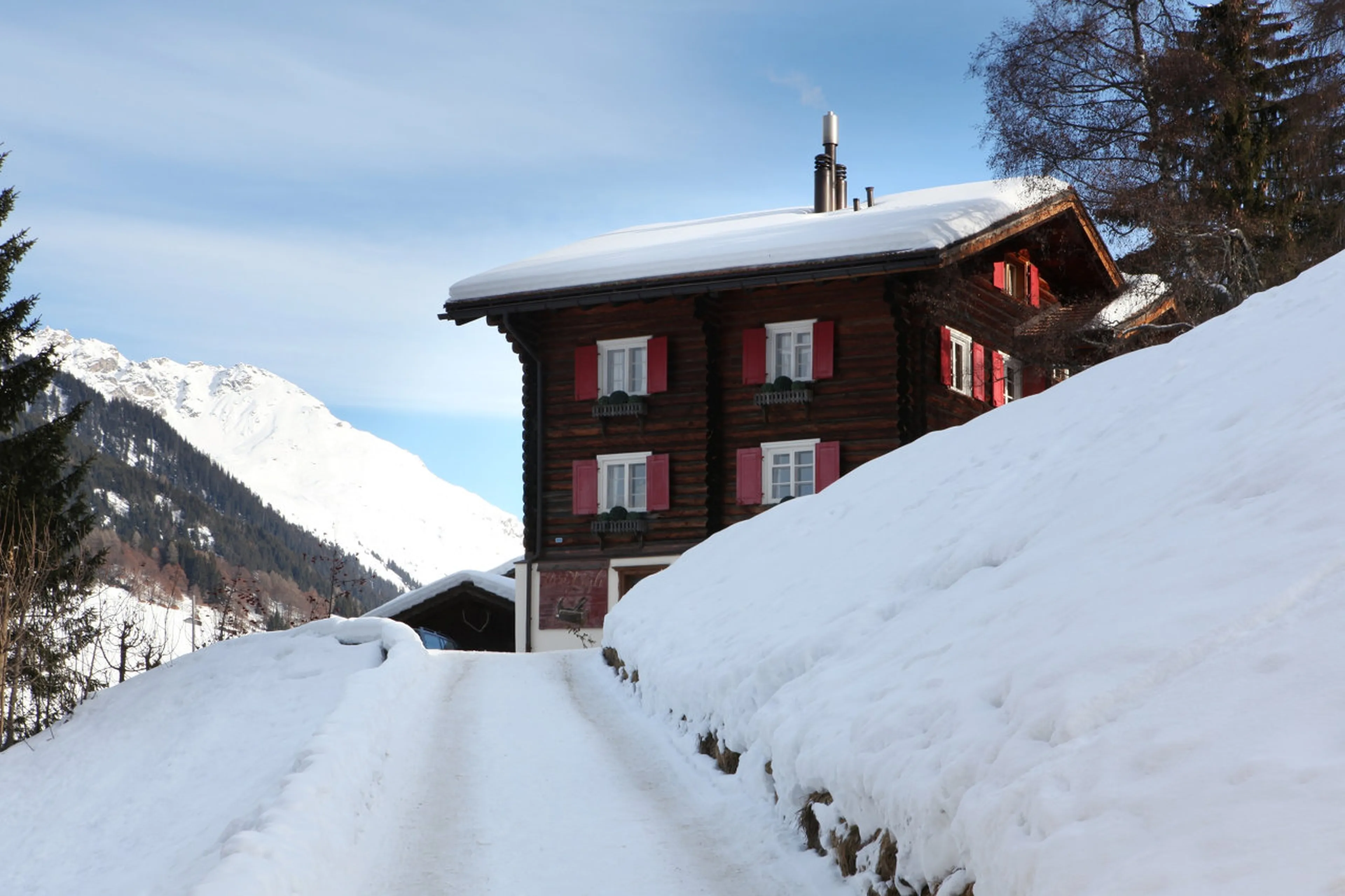 Chalet Bear sits in a beautiful setting in Klosters