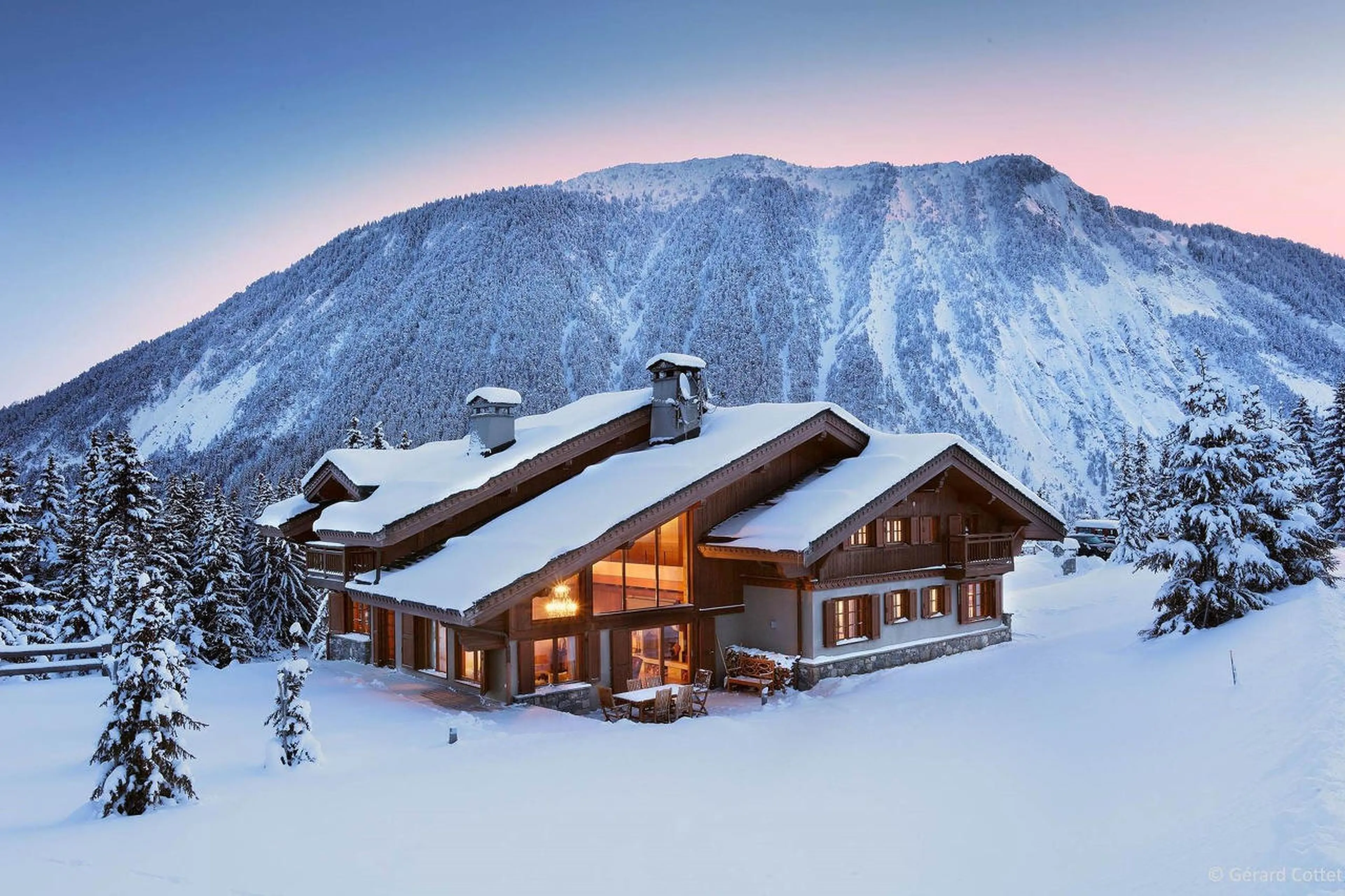 Exterior of Chalet Beaumont in Courchevel 1650, with south and west facing terrace