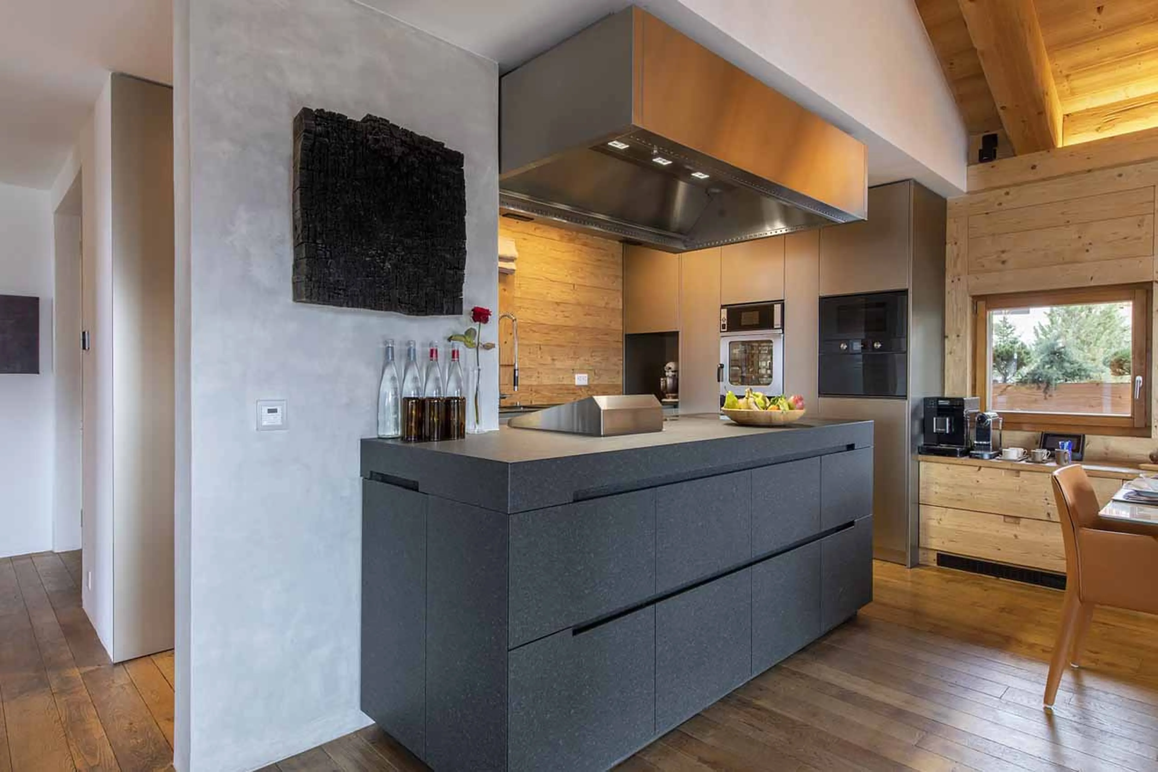 Kitchen area at Chalet Belle Claire in Verbier
