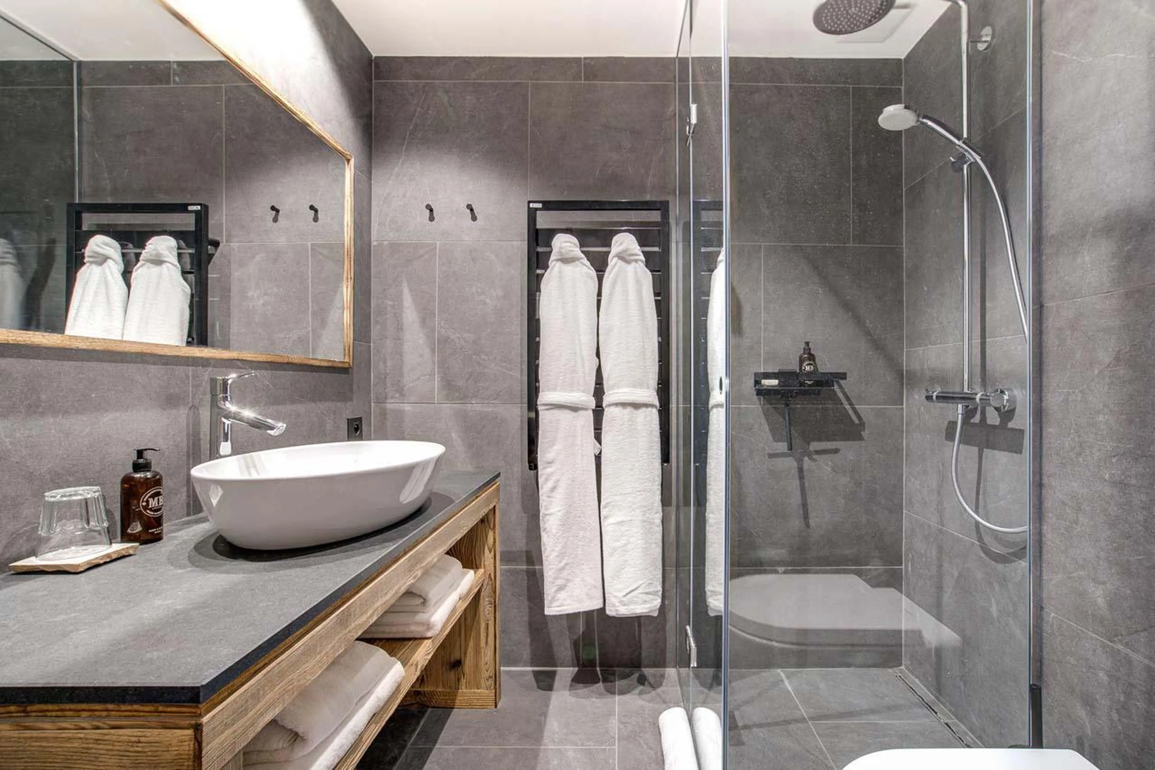En-suite shower room at Chalet Bergeronnette in Meribel