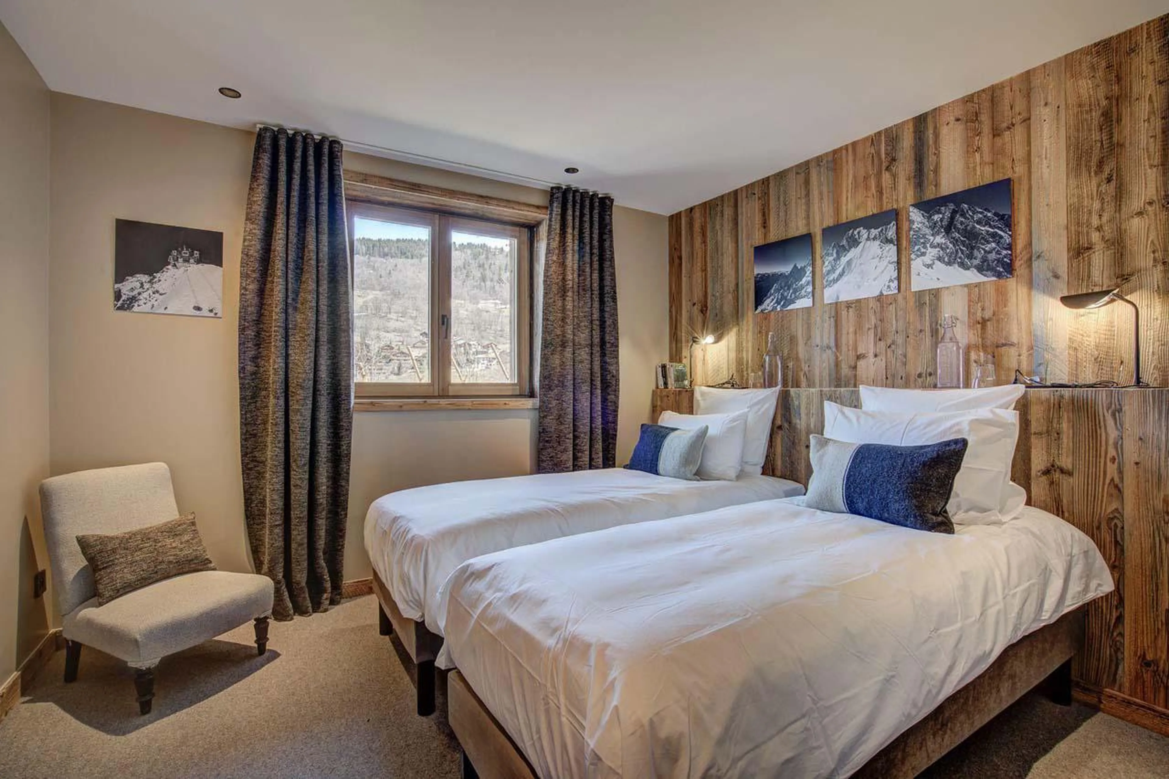 Bedroom one at Chalet Bergeronnette in Meribel