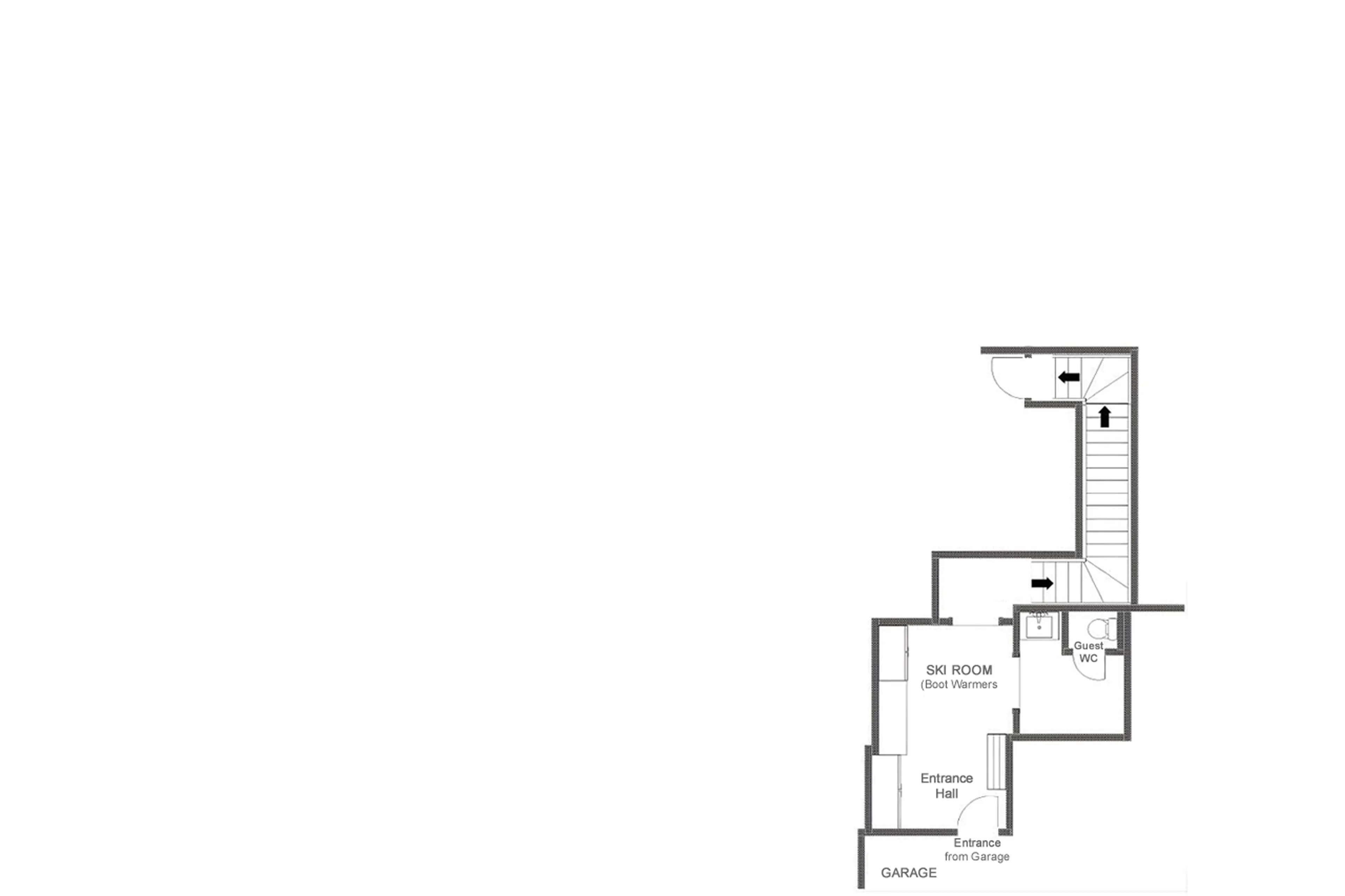 Level 0 floor plan of Chalet Bibi in Verbier